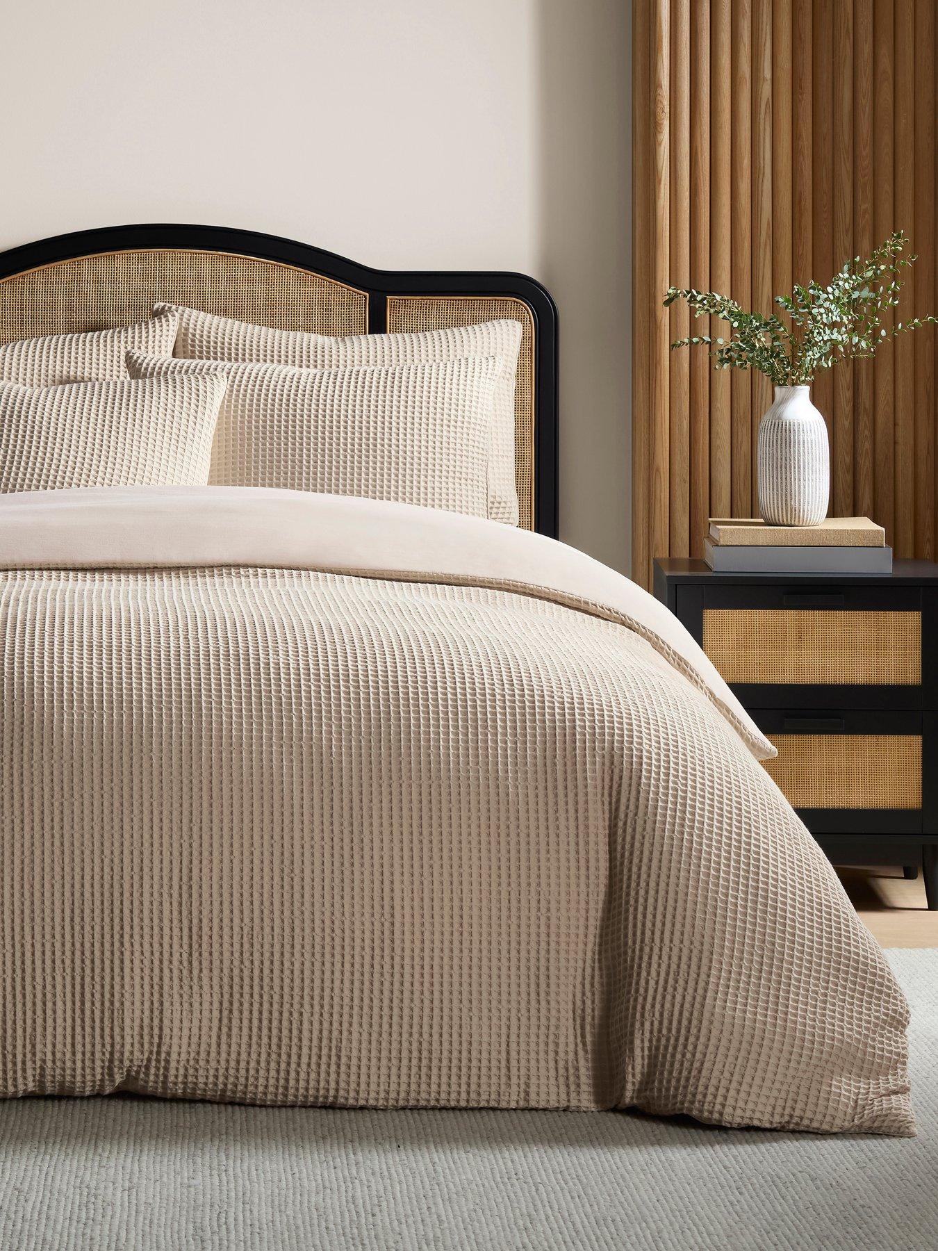 Dusk Portofino Waffle Duvet Cover - Natural