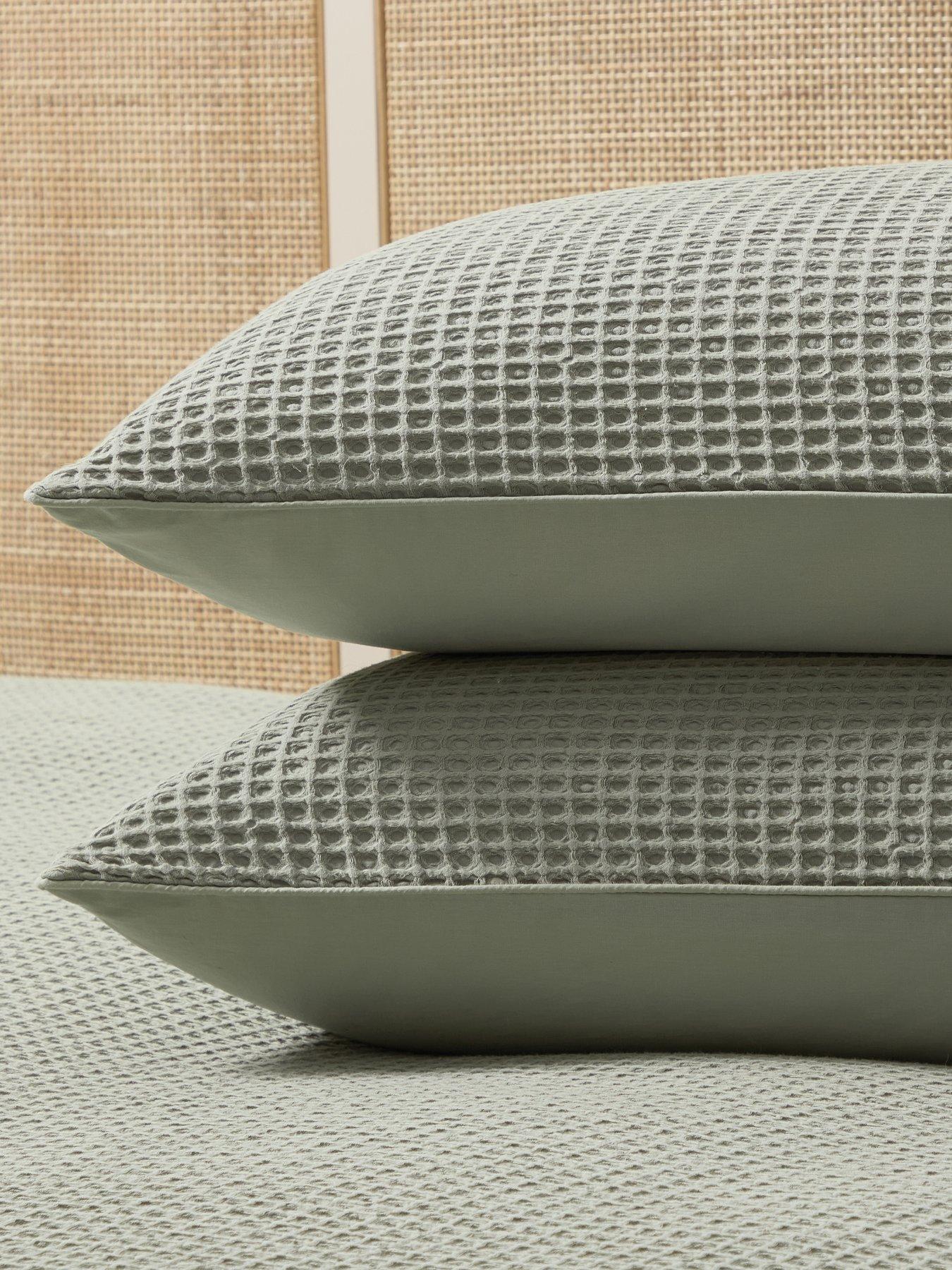 Dusk Portofino Waffle Standard Pillowcase Pair - Sage