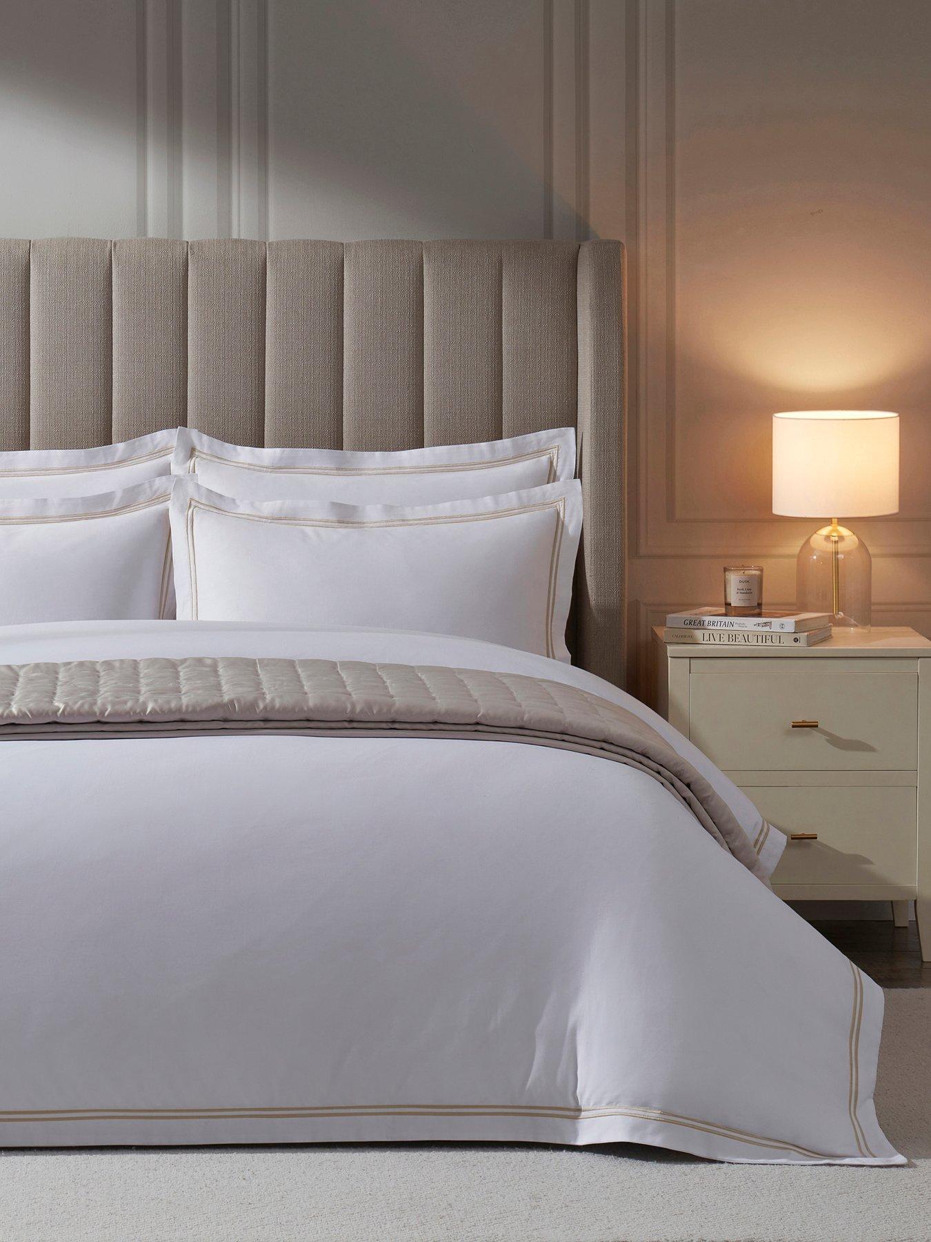 Dusk Regent Double Marrow Stitch 400 Thread Count Duvet Cover - Natural