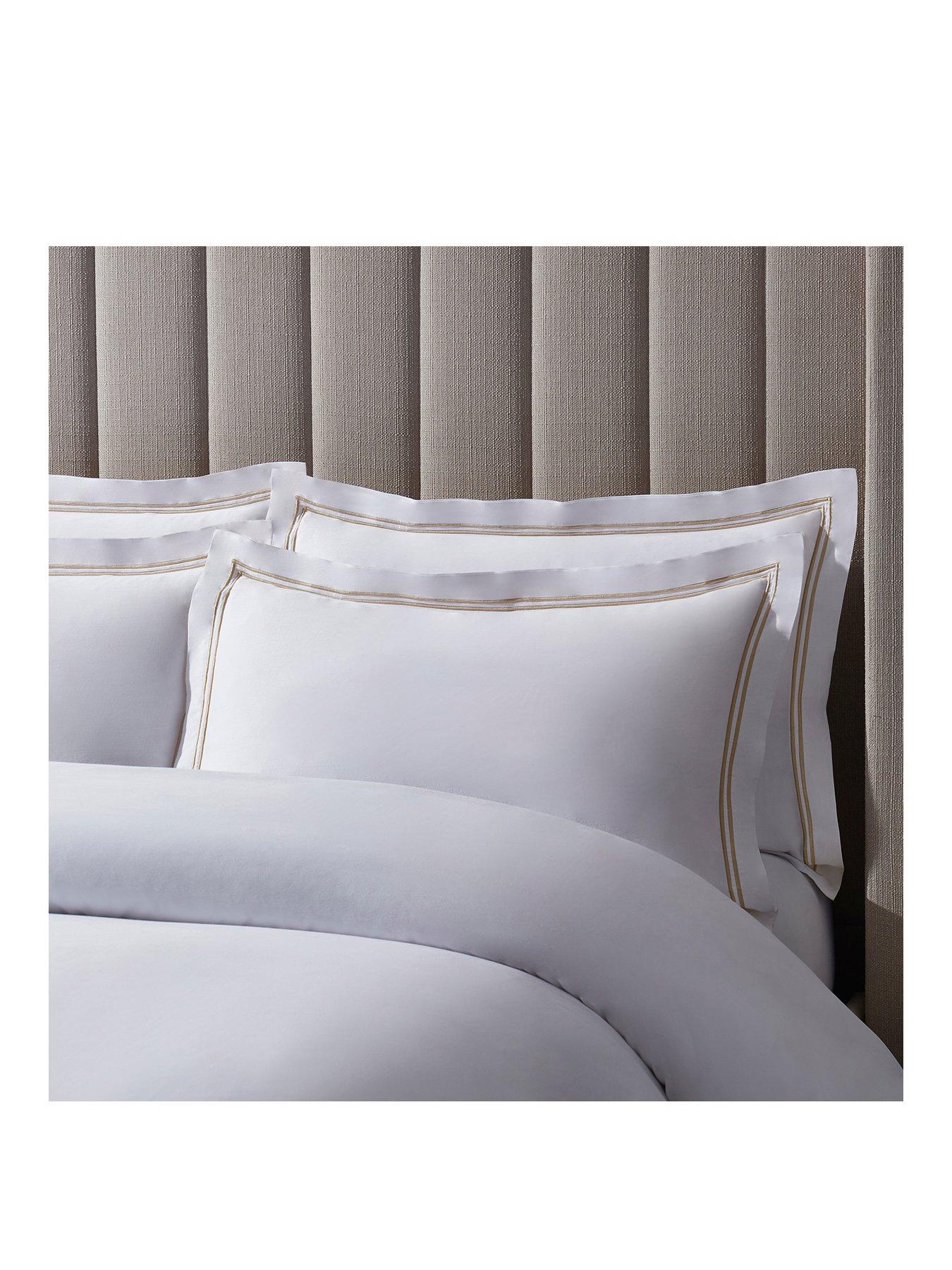 Image 2 of 3 of Dusk Regent Double Marrow Stitch 400 Thread Count Duvet Cover - Natural