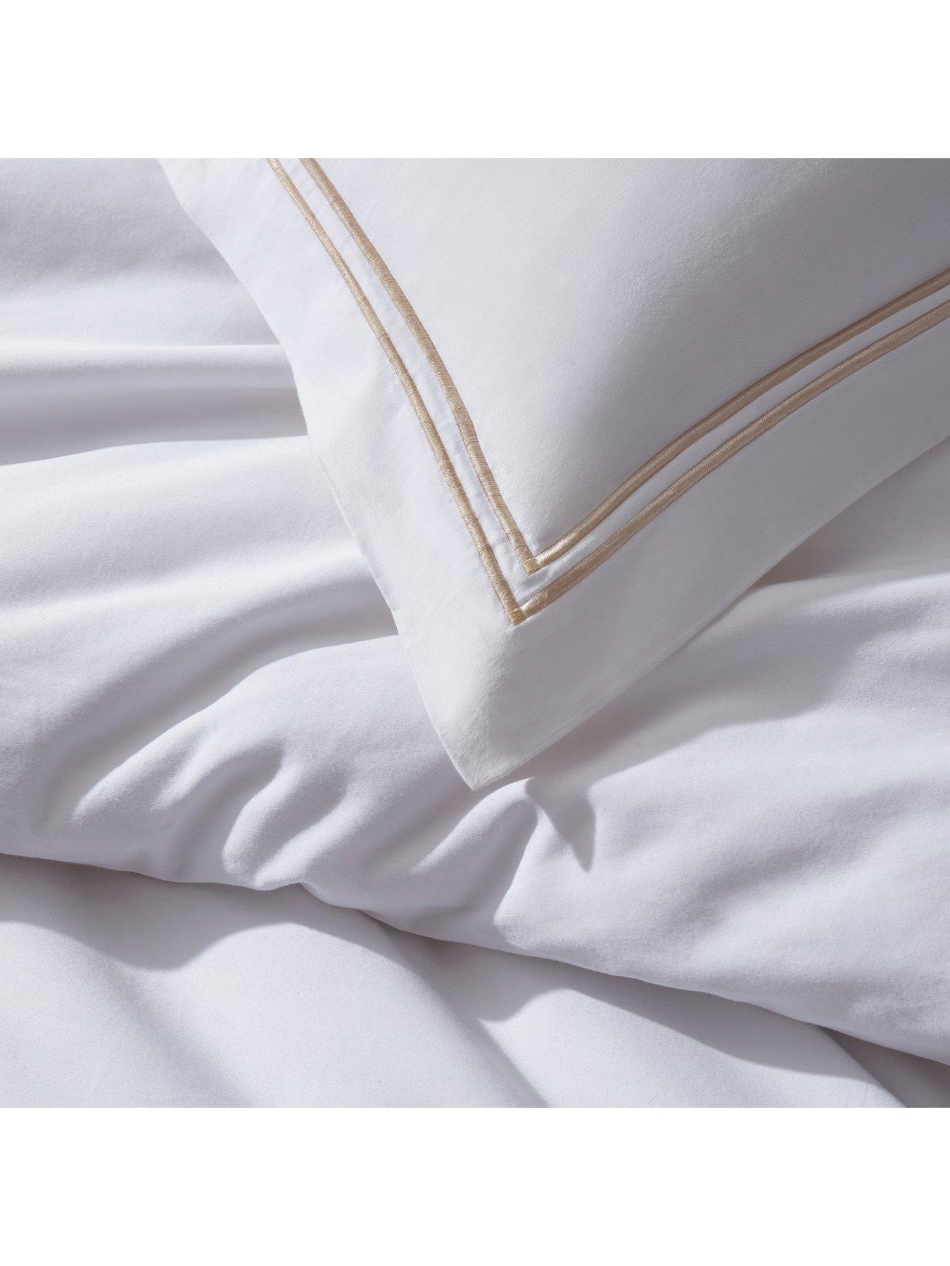 Image 3 of 3 of Dusk Regent Double Marrow Stitch 400 Thread Count Duvet Cover - Natural