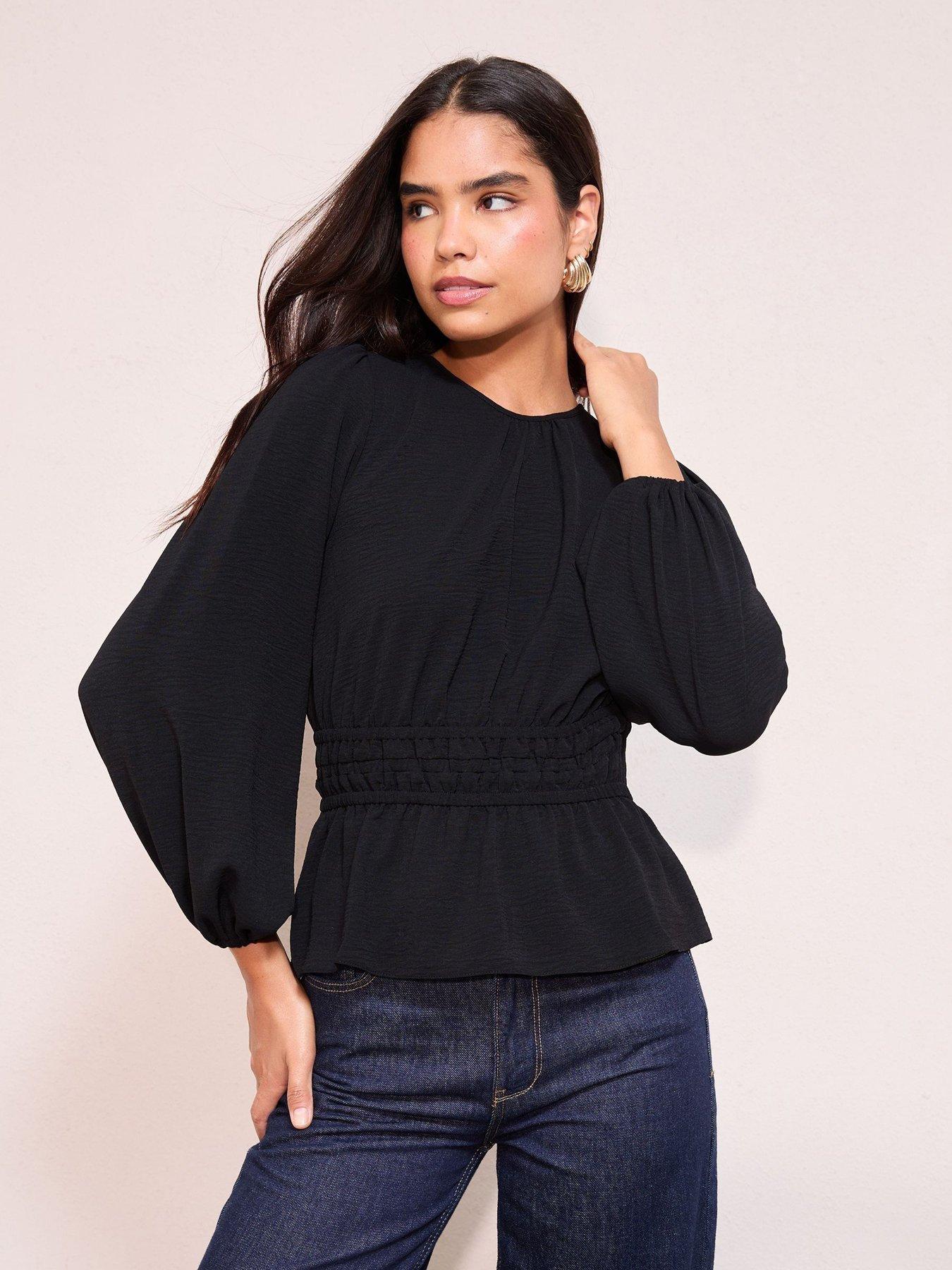 Friends Like These Satin Mix Shell Top - Black