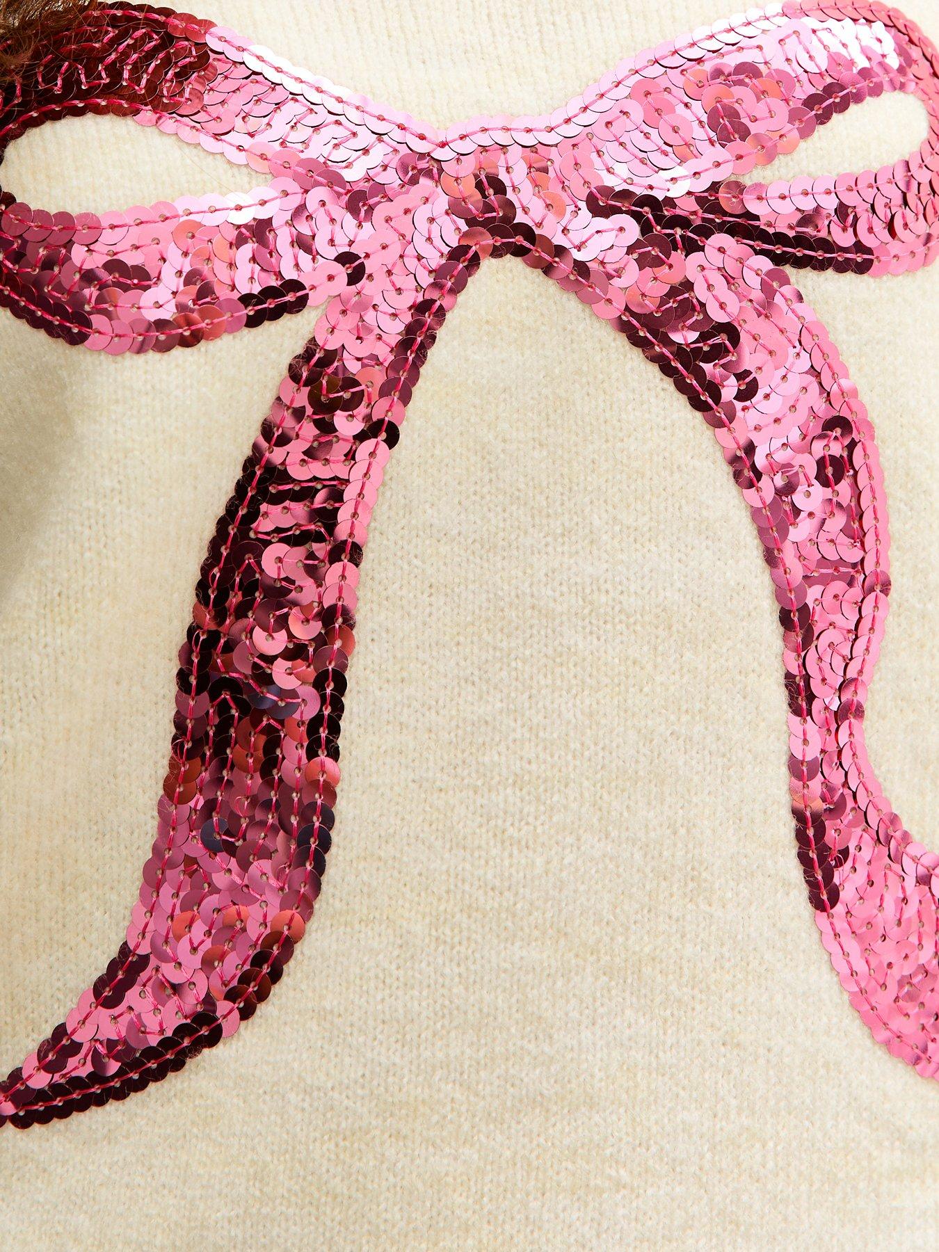 new-look-915-girls-sequin-bow-jumper-creamdetail