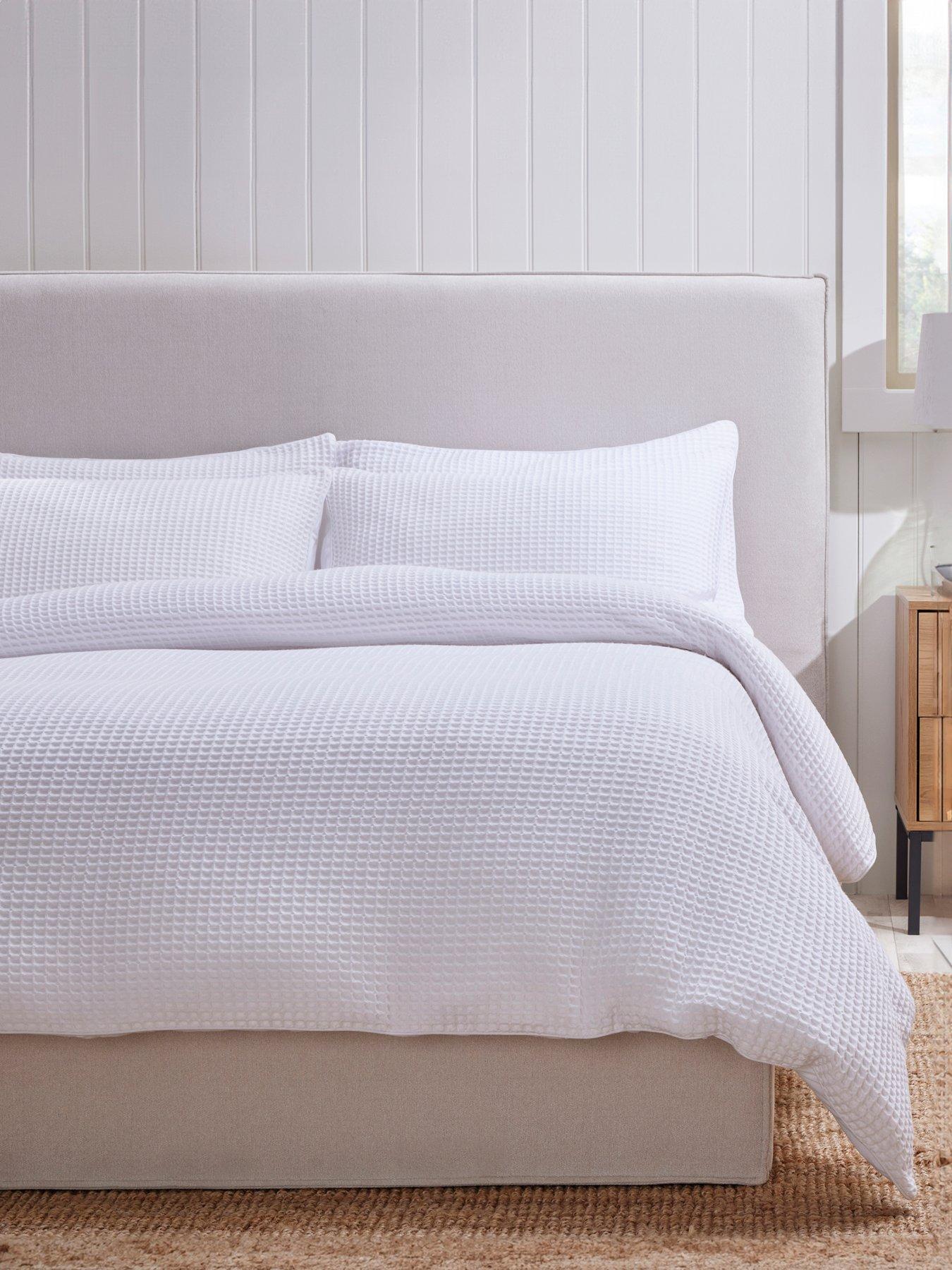 Dusk Portofino Waffle Duvet Cover - White