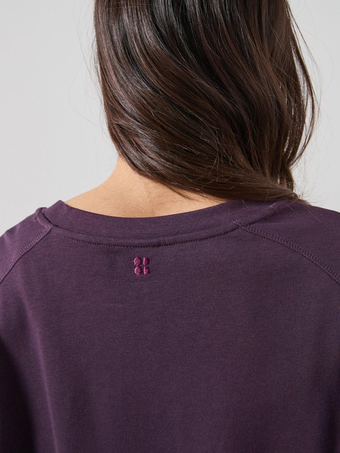 Image 4 of 4 of Sweaty Betty Womens Training After Class Crop Sweatshirt - Purple