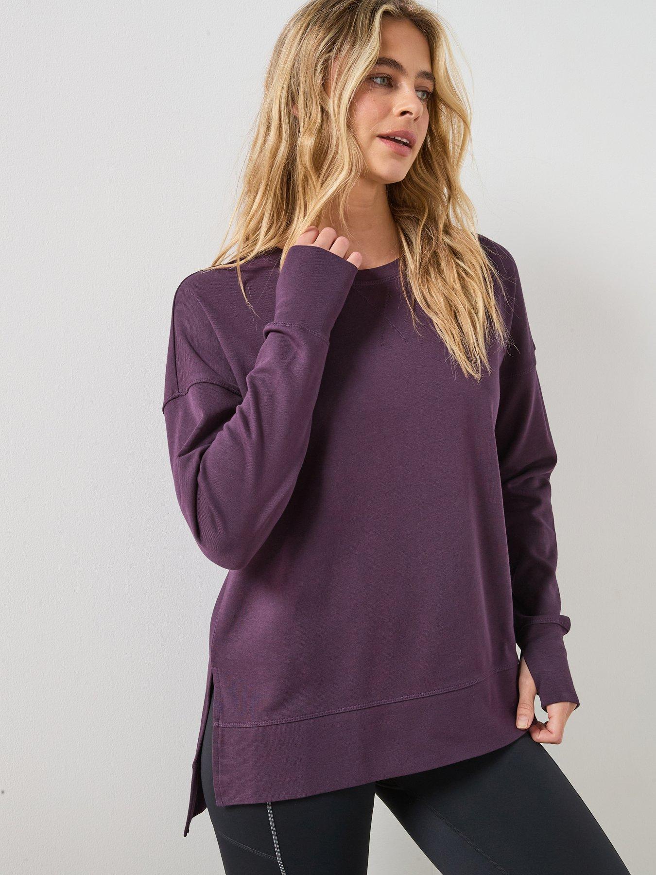 Sweaty Betty Womens Training After Class Longline Sweatshirt - Purple