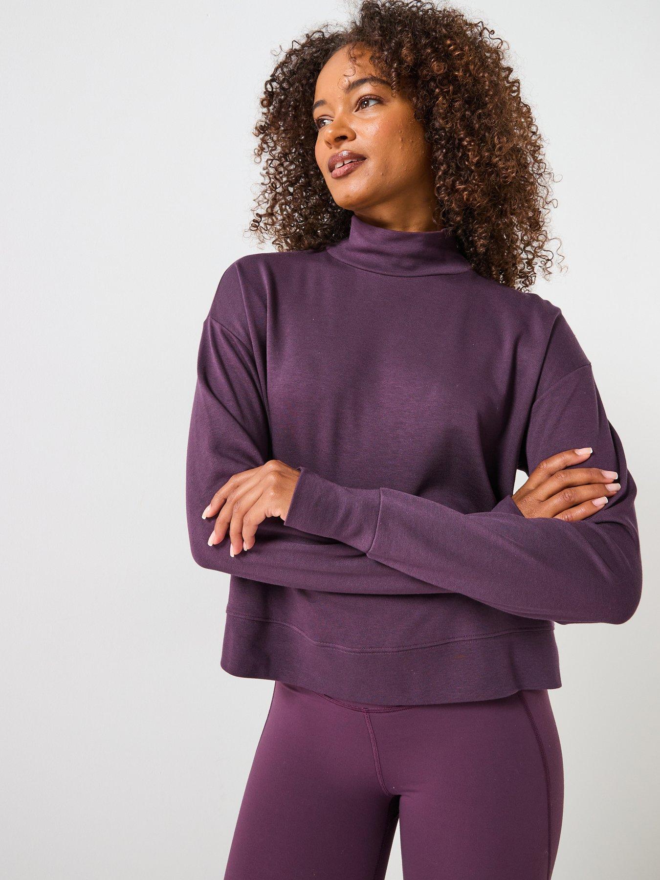 Sweaty Betty Womens Training After Class Funnel Neck Sweatshirt - Purple