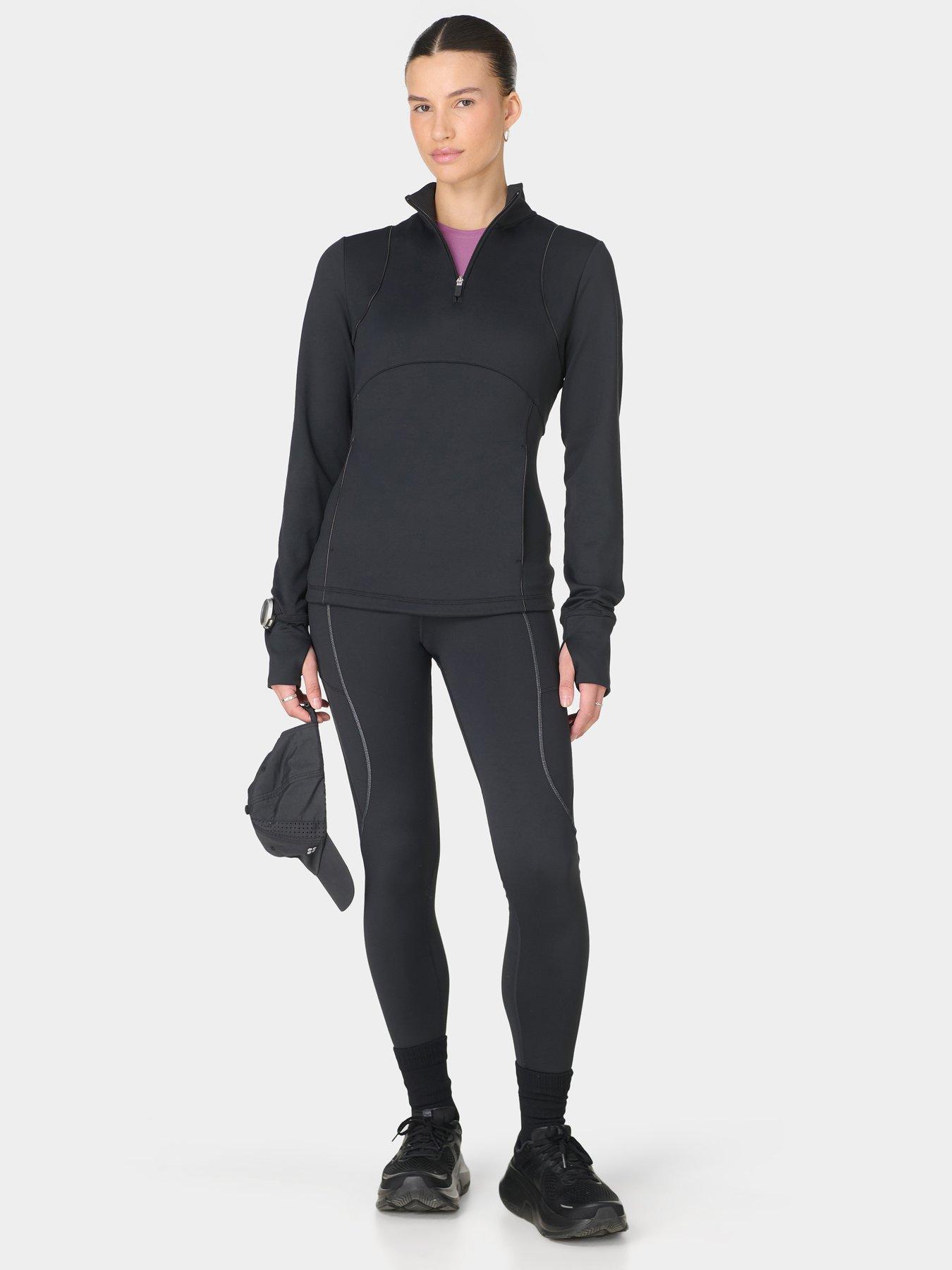 Image 2 of 4 of Sweaty Betty Womens Training Therma Half Zip Midlayer - Black