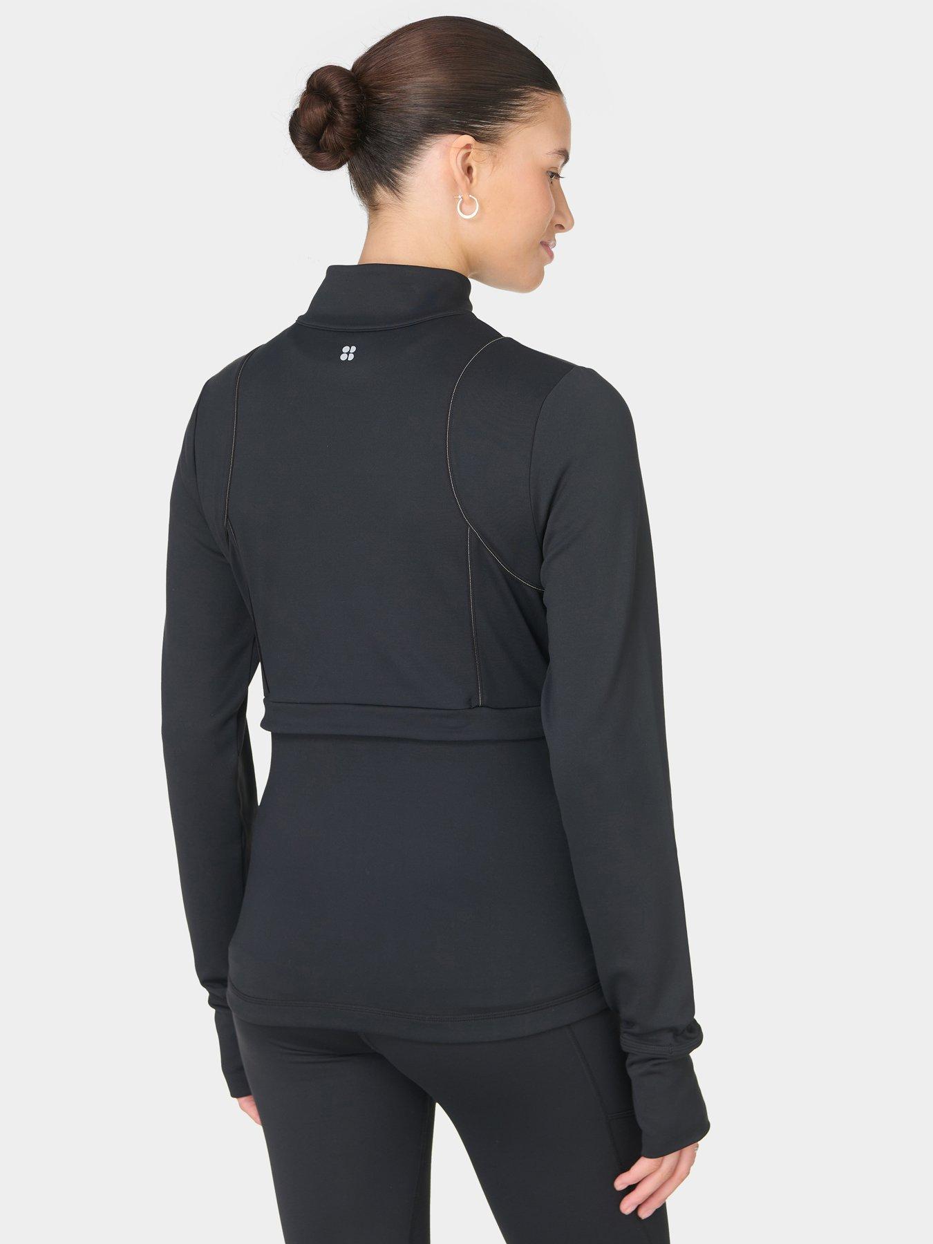 Image 3 of 4 of Sweaty Betty Womens Training Therma Half Zip Midlayer - Black