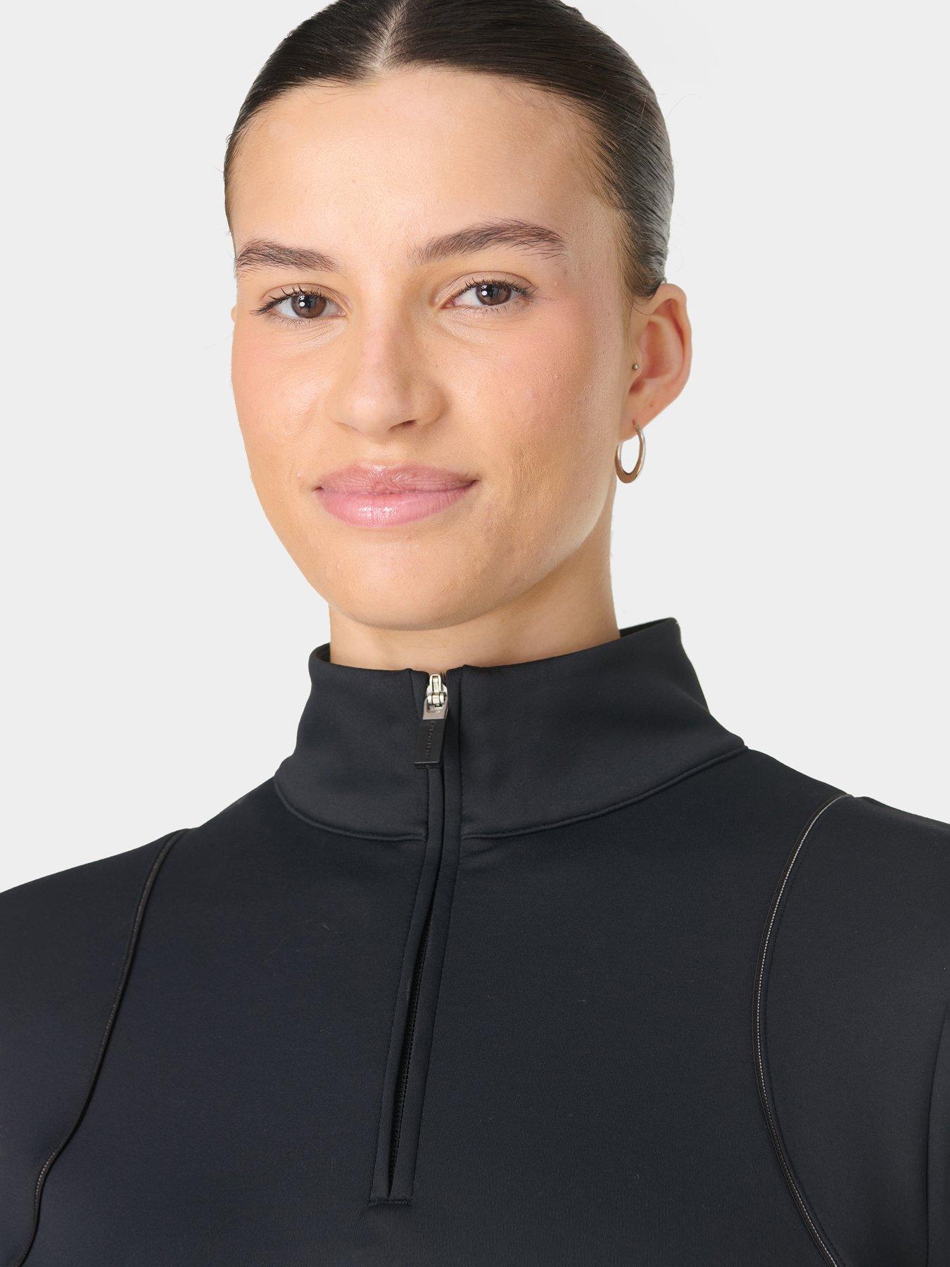 Image 4 of 4 of Sweaty Betty Womens Training Therma Half Zip Midlayer - Black