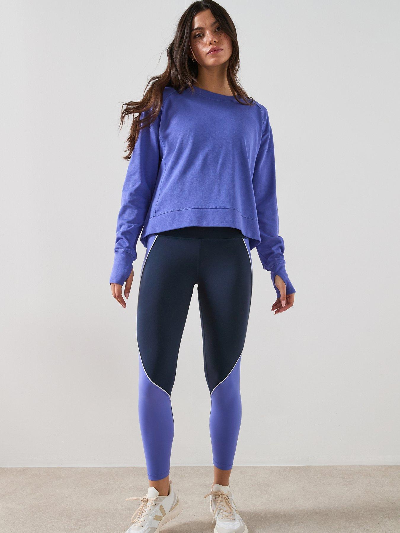 Image 3 of 4 of Sweaty Betty Womens Training After Class Crop Sweatshirt - Blue