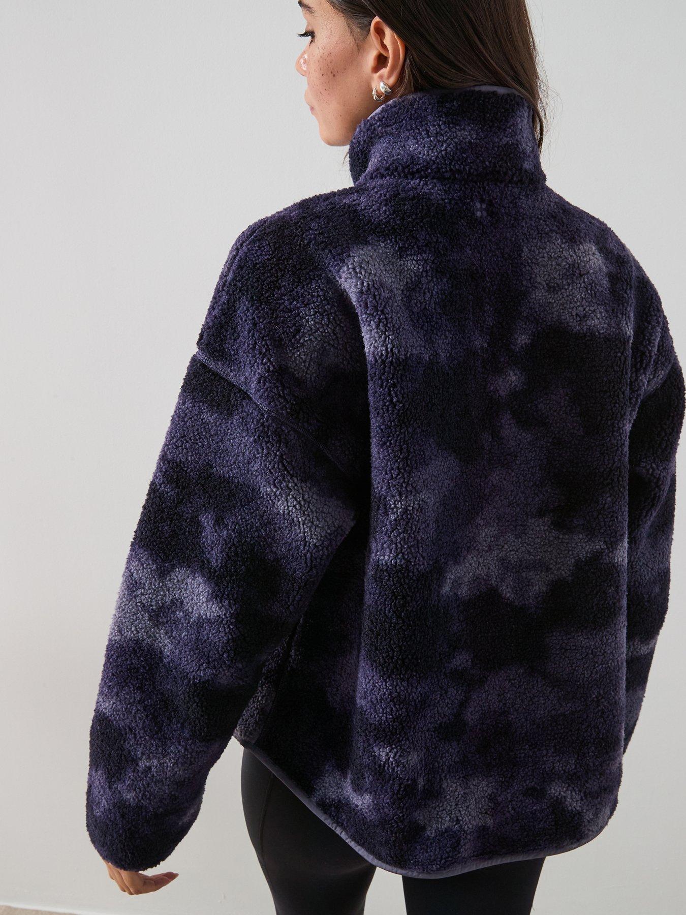 Image 2 of 5 of Sweaty Betty Womens Training New Plush Half Zip Camo Top - Grey