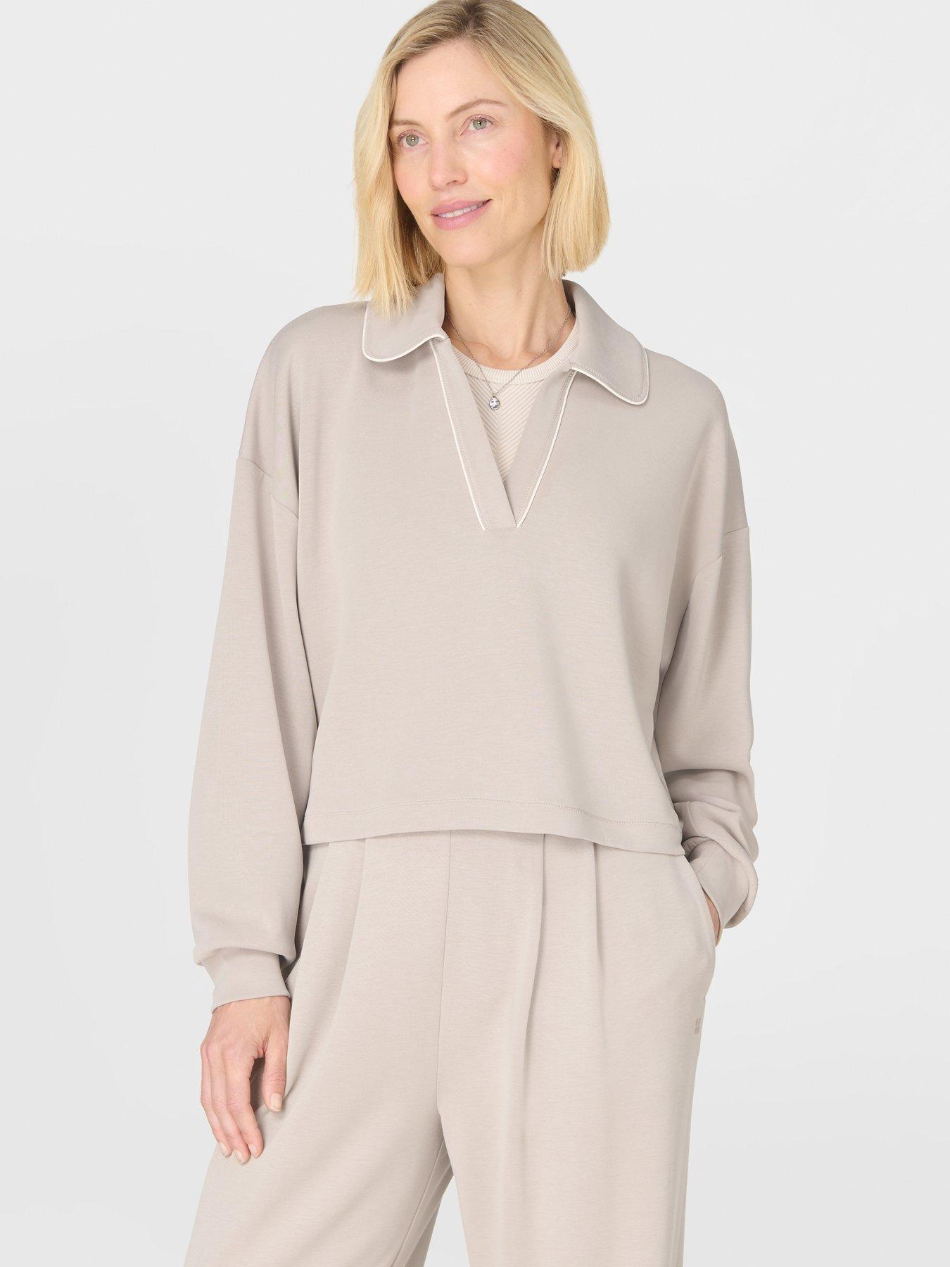 sweaty-betty-womens-training-sand-wash-crop-henley-sweatshirt-beigefront