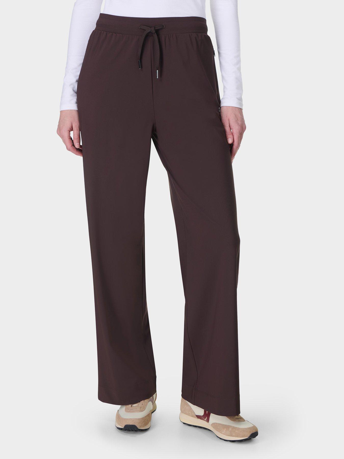 sweaty-betty-womens-explorer-side-stripe-wide-leg-30-trousers-brownfront