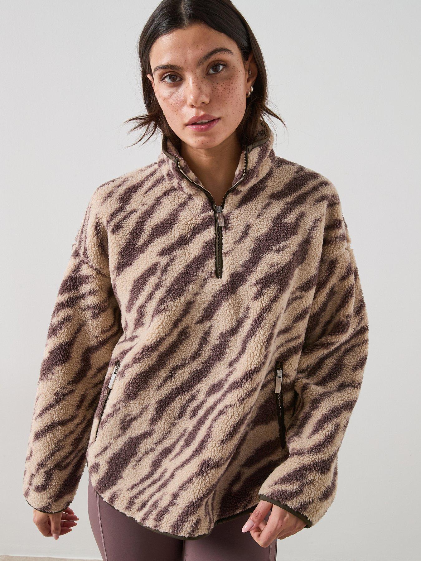 Image 1 of 5 of Sweaty Betty Womens Training New Plush Half Zip Fleece Top - Beige
