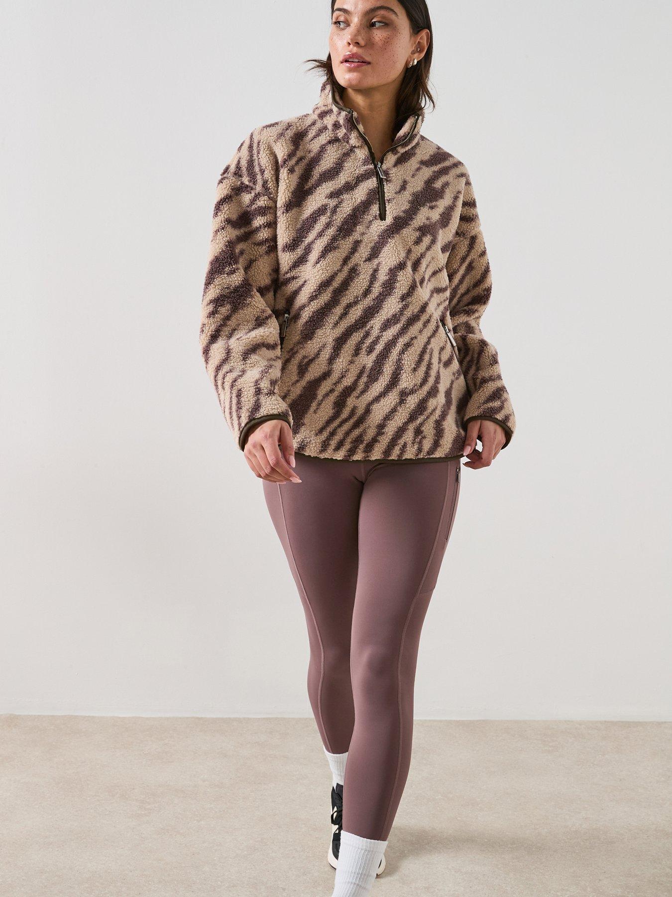Image 5 of 5 of Sweaty Betty Womens Training New Plush Half Zip Fleece Top - Beige