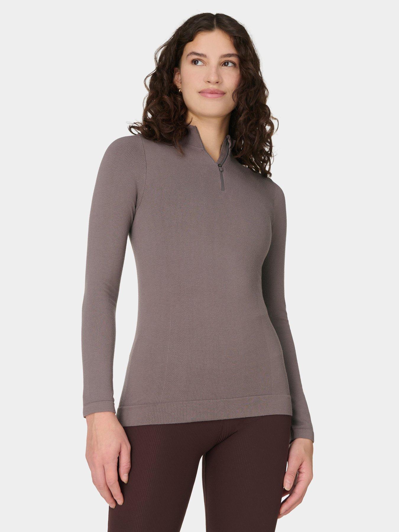 sweaty-betty-womens-training-mindful-flex-half-zip-long-sleeve-top-brown