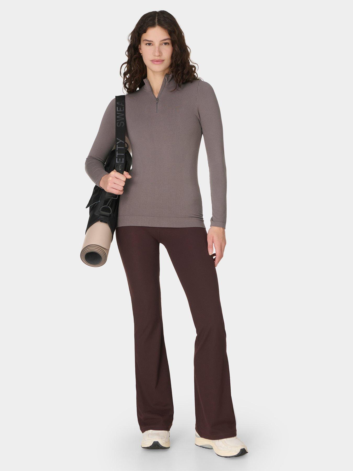 Image 3 of 5 of Sweaty Betty Womens Training Mindful Flex Half Zip Long Sleeve Top - Brown