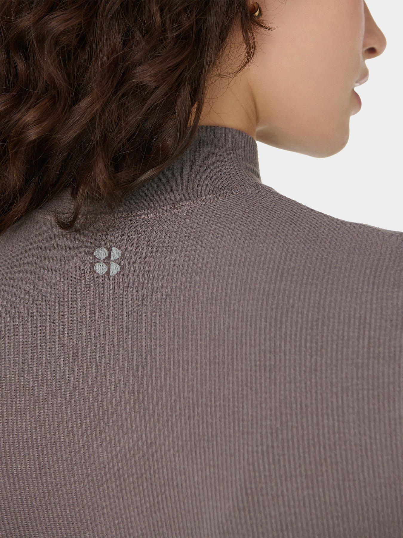 Image 5 of 5 of Sweaty Betty Womens Training Mindful Flex Half Zip Long Sleeve Top - Brown