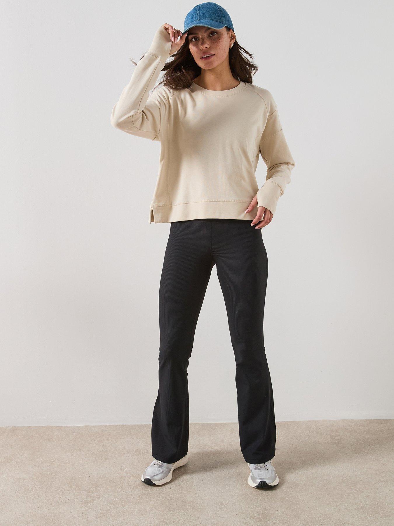 Image 3 of 4 of Sweaty Betty Womens Training After Class Crop Sweatshirt - Beige