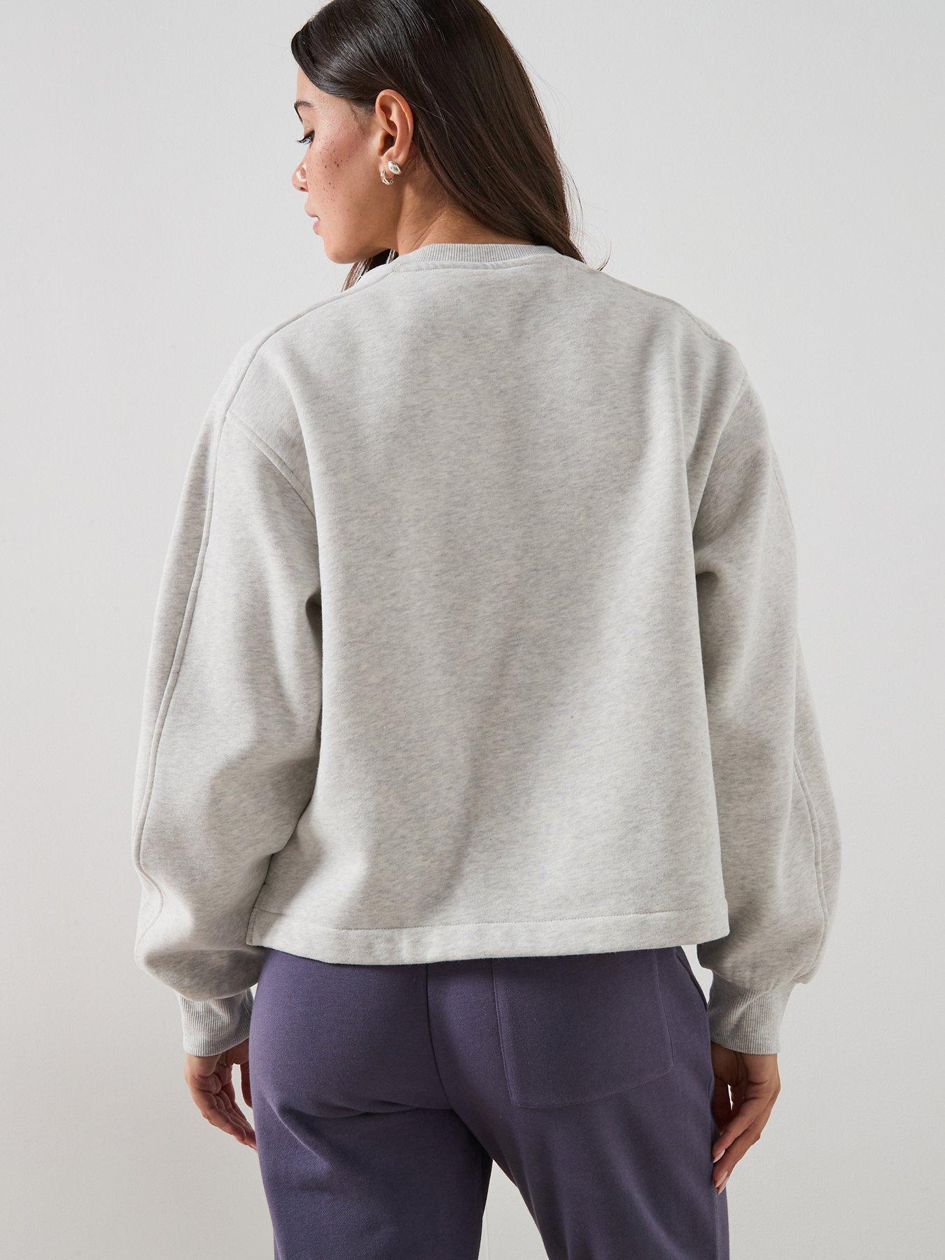 Image 2 of 4 of Sweaty Betty Womens Training Premium Brushed Crew Neck Sweatshirt - Grey