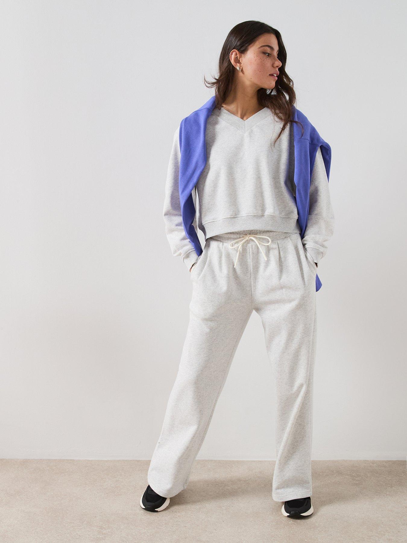 Image 3 of 5 of Sweaty Betty Womens Training Revive Crop V-Neck &nbsp;Sweatshirt- Grey