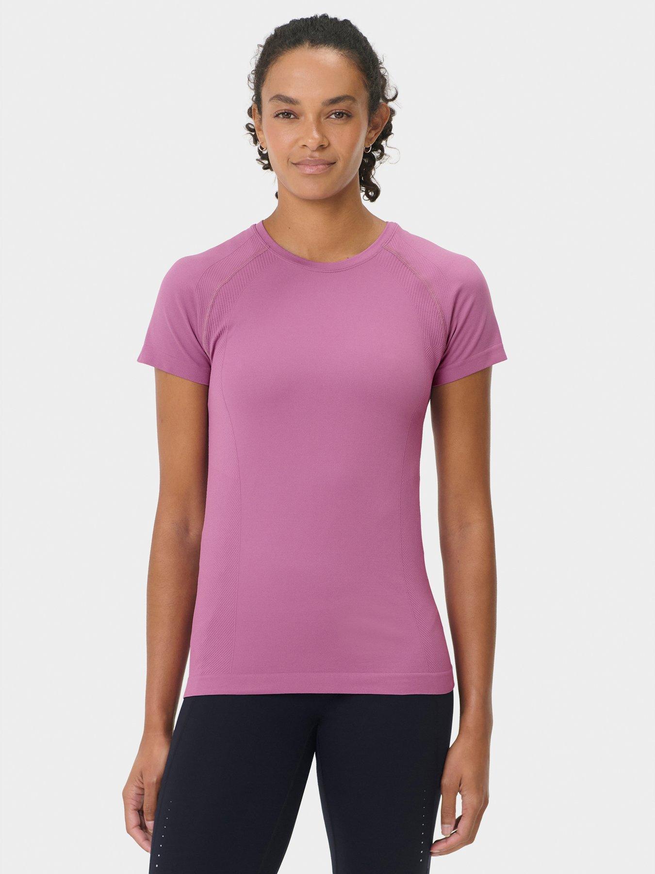 Image 1 of 4 of Sweaty Betty Womens Training Athlete Seamless Workout T-Shirt - Purple