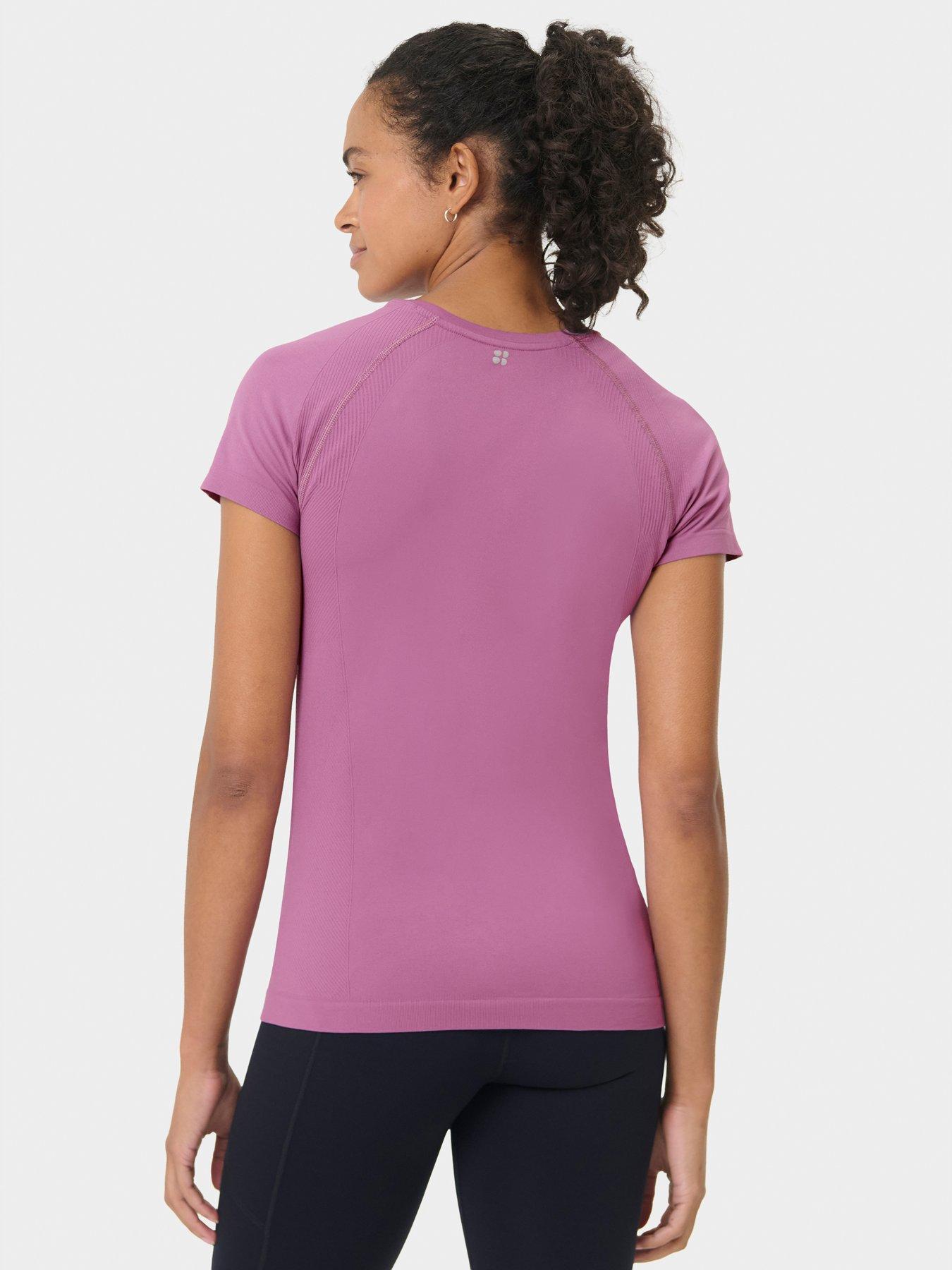 Image 2 of 4 of Sweaty Betty Womens Training Athlete Seamless Workout T-Shirt - Purple