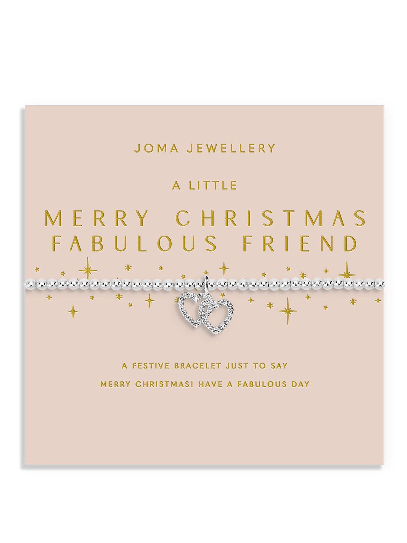 Joma Jewellery CHRISTMAS A LITTLE , MERRY CHRISTMAS FABULOUS FRIEND , Silver Plated , Bracelet , 17.5cm stretch