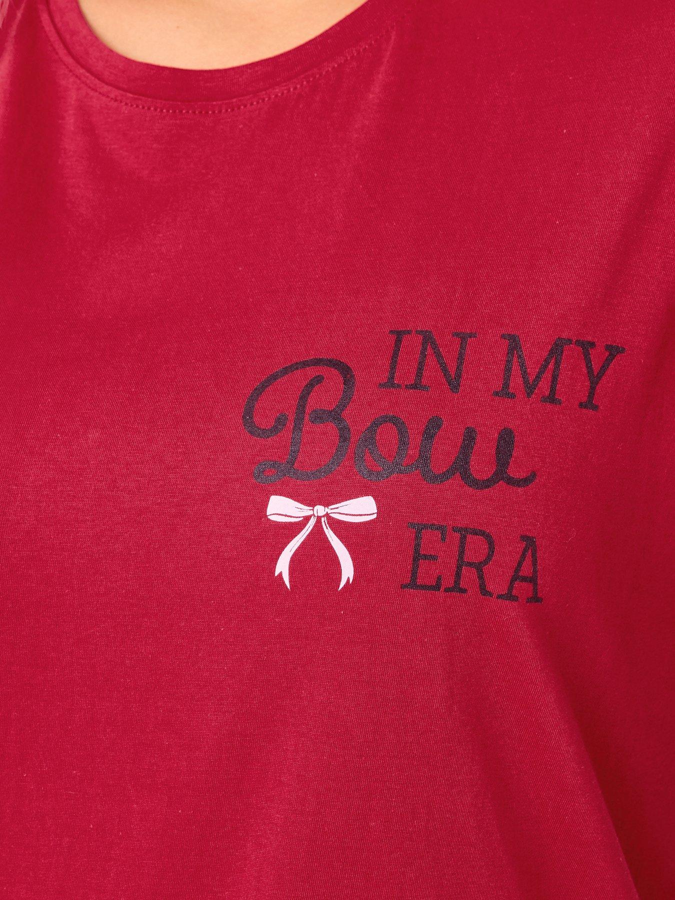yours-curve-bow-short-sleeve-wide-leg-pj-set-redoutfit