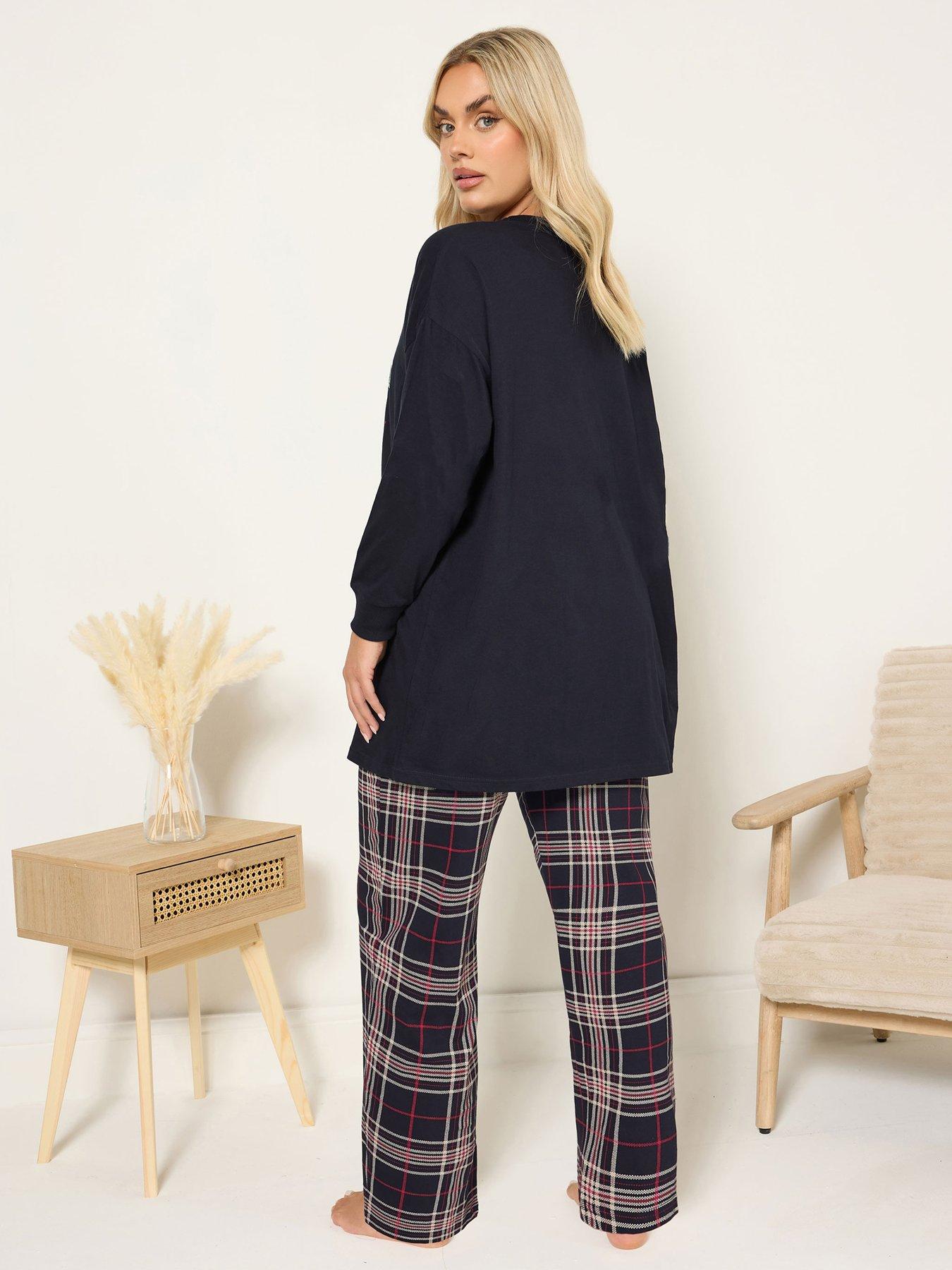 yours-curve-long-sleeve-wide-leg-pj-set-bluestillFront