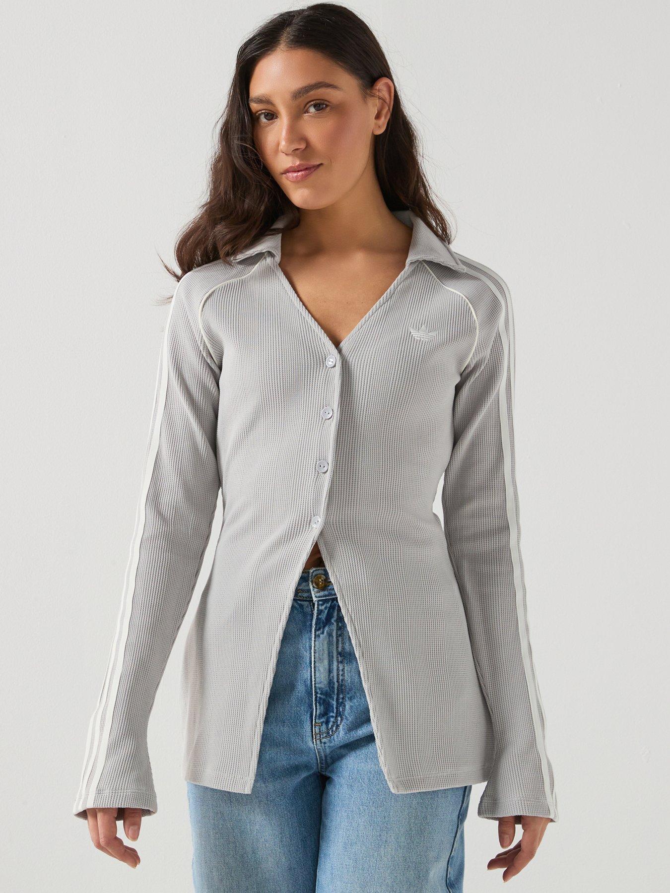 adidas-originals-womens-button-down-top-grey