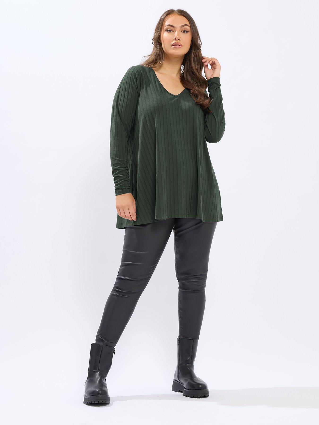yours-curve-rib-swing-t-shirt-greenback