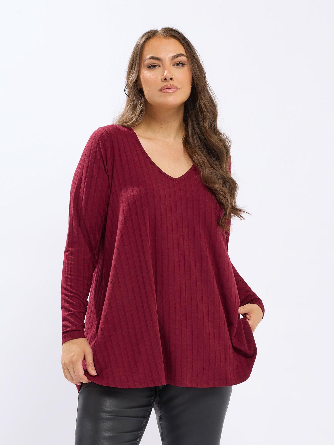 yours-curve-rib-swing-t-shirt-red