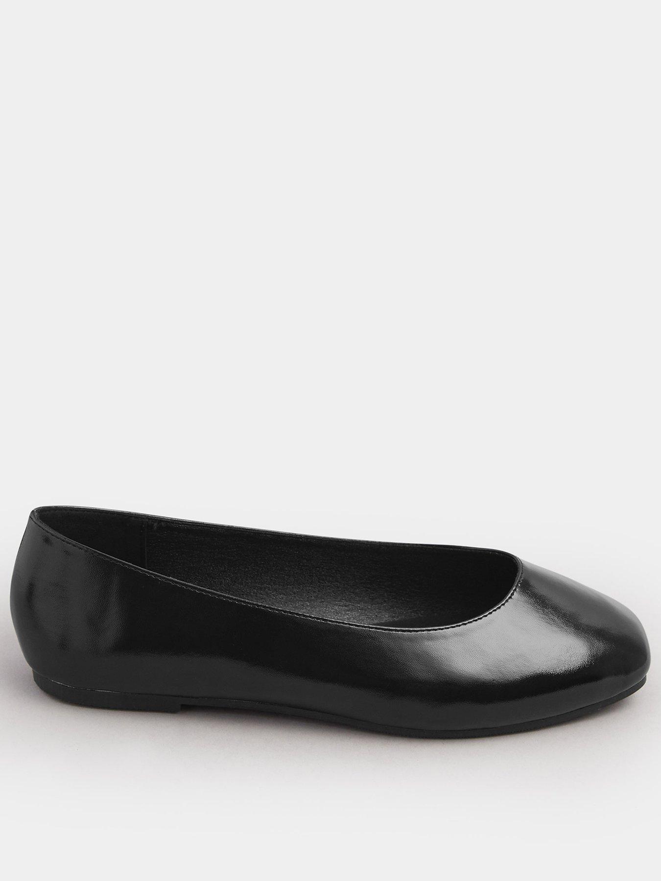 Yours Extra Wide Fit Square Toe Ballet Pump - Black
