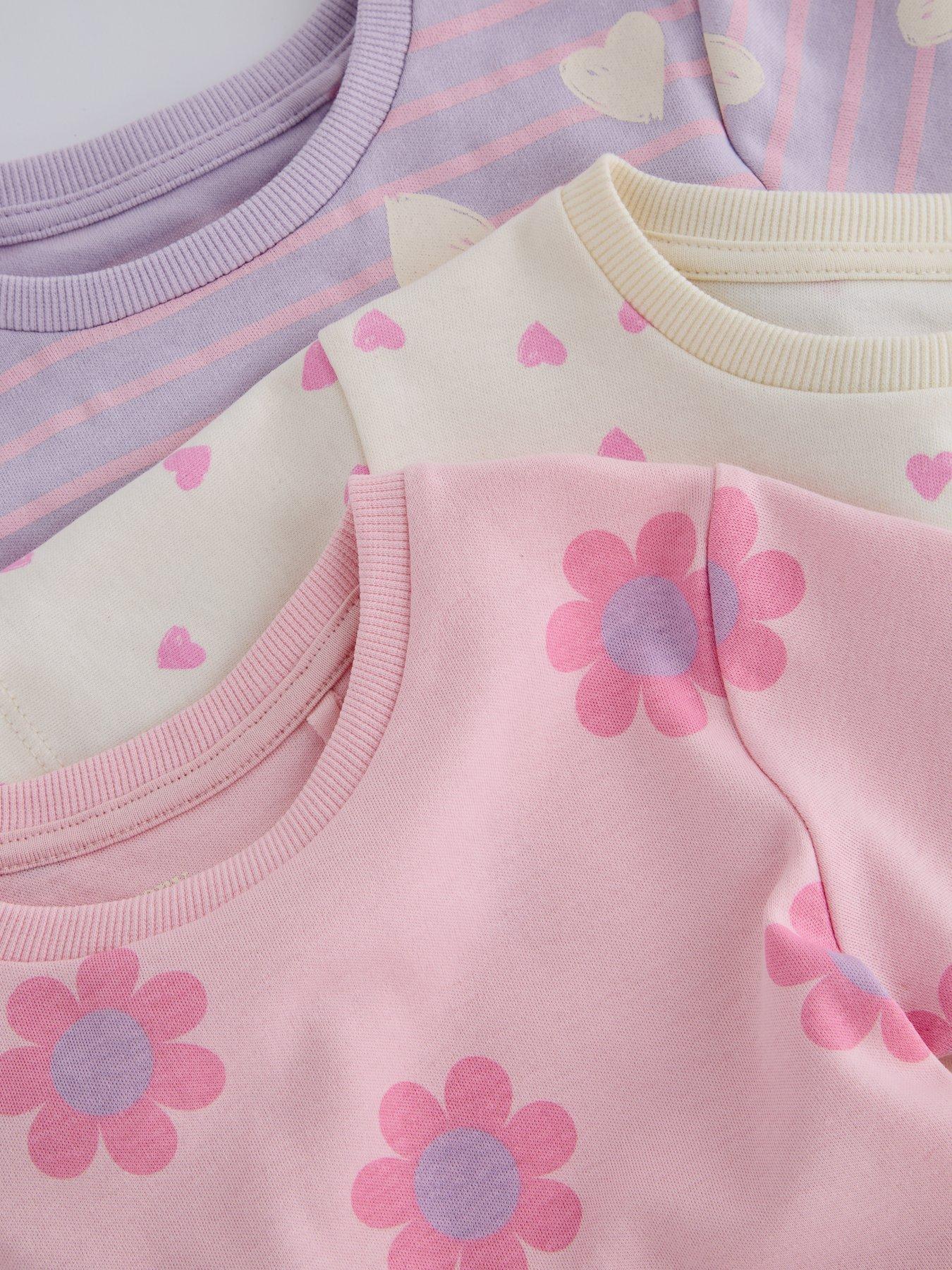 Image 4 of 5 of The Very Collection Girls 3 Pack Short Sleeve Pyjamas - Pink