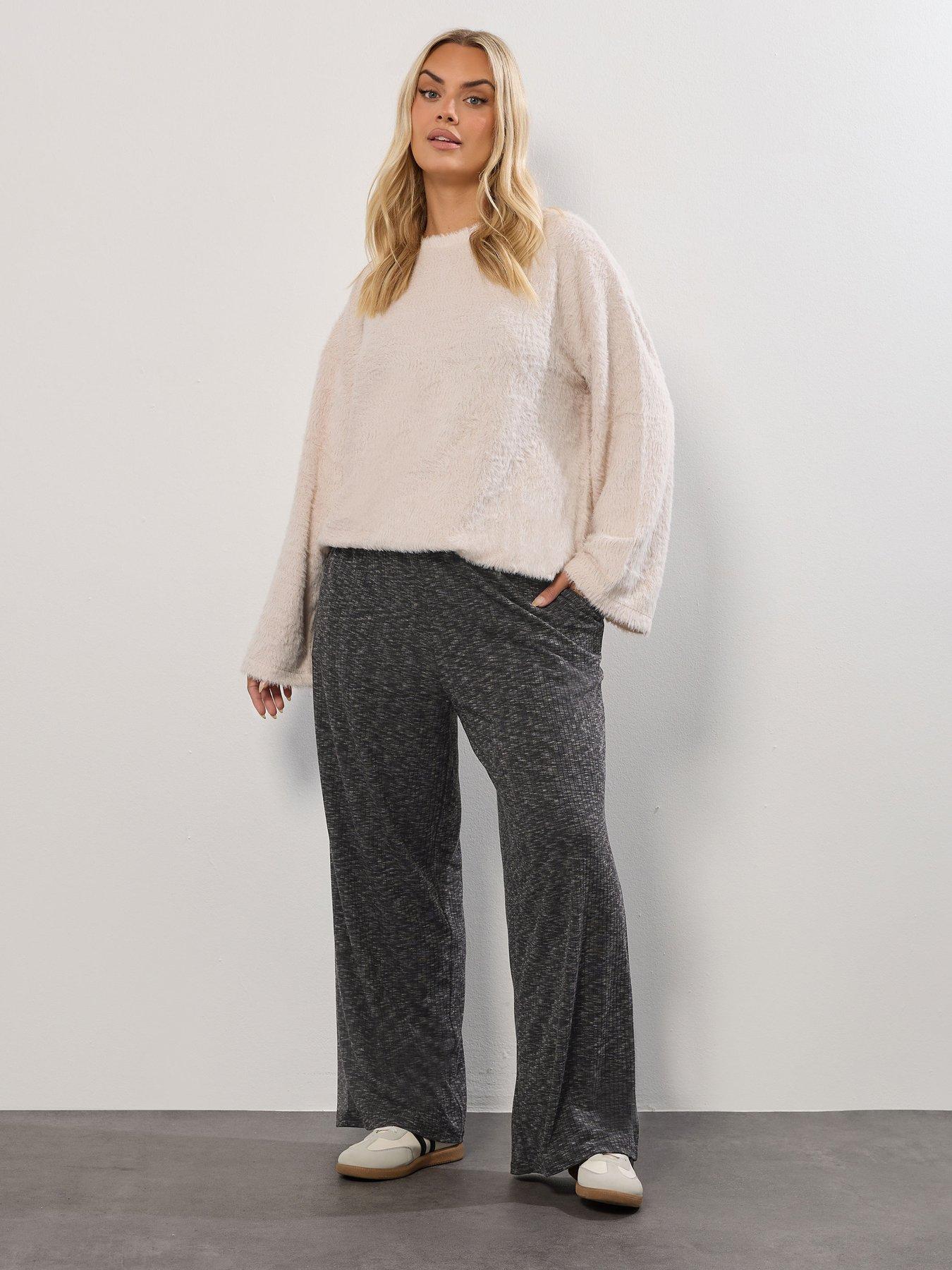 yours-curve-ribbed-wide-leg-trouser-greyback