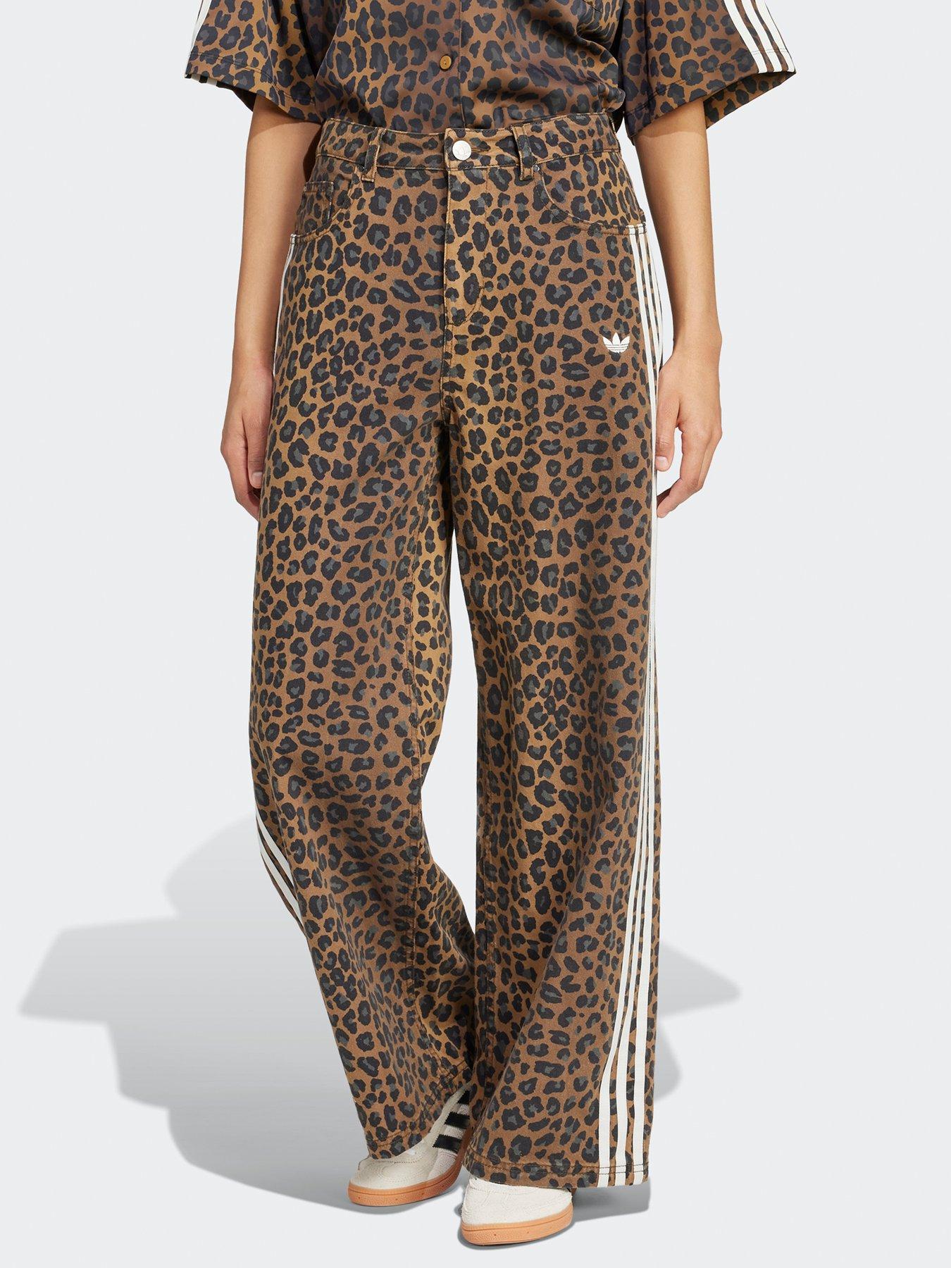 adidas-originals-womens-leopard-print-denim-loose-jeans-brown