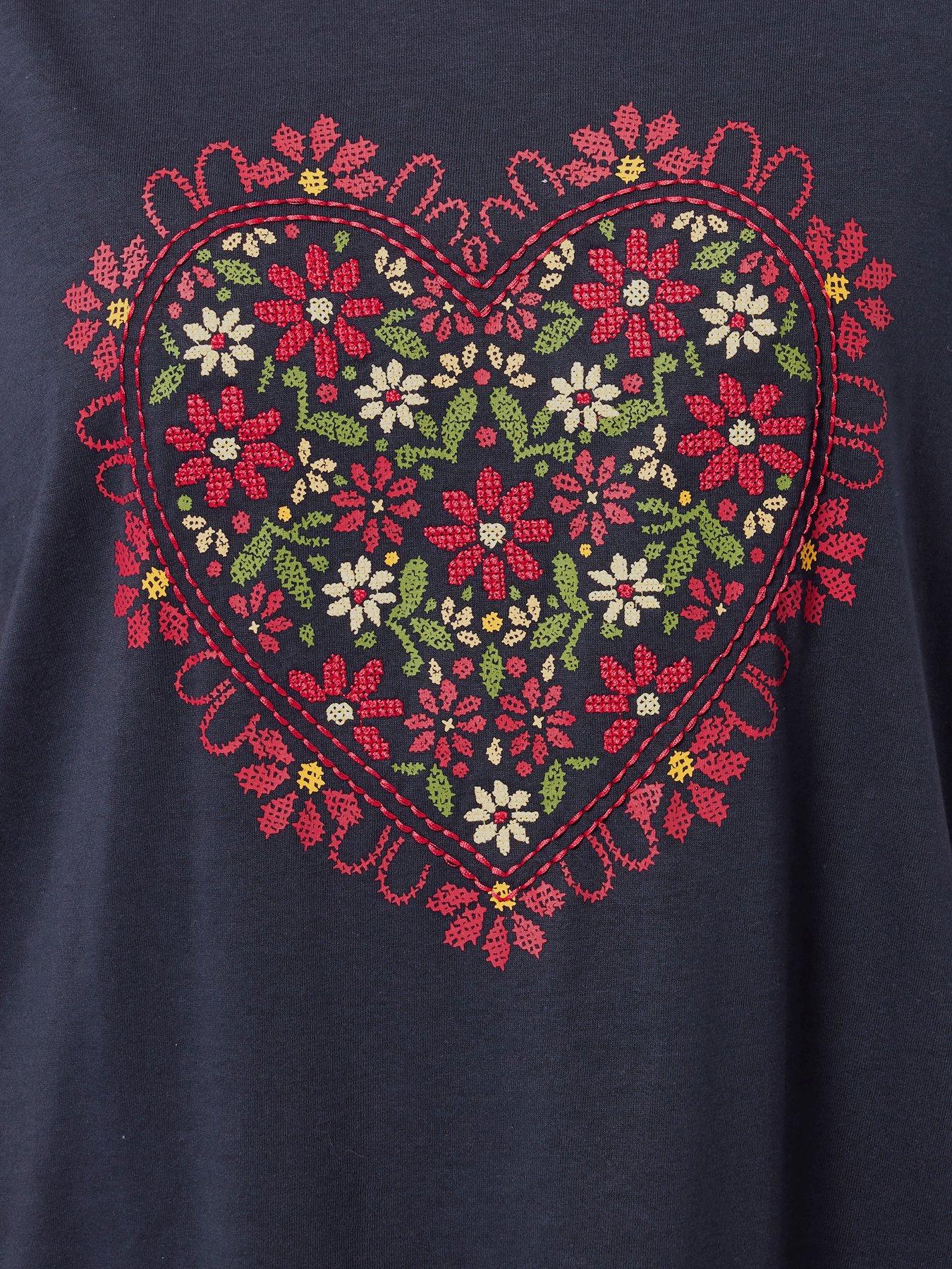 Image 4 of 4 of Yours Curve Placement Print T-Shirt - Blue