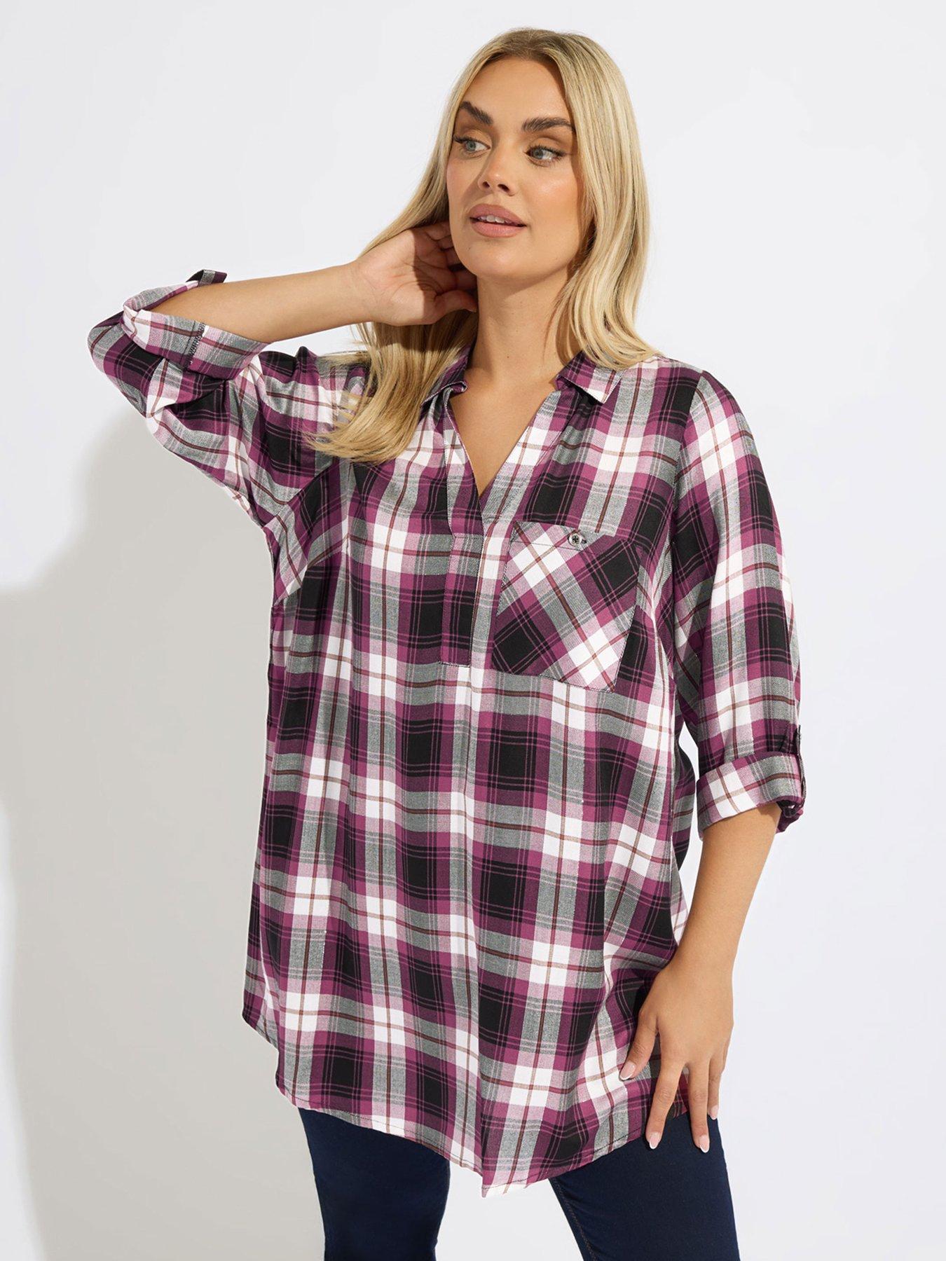 yours-curve-check-shirt-blackfront