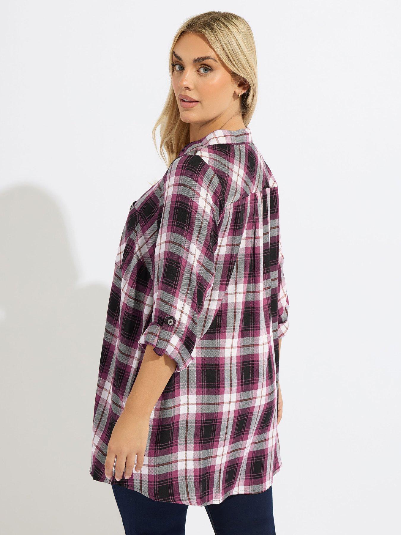 yours-curve-check-shirt-blackstillFront