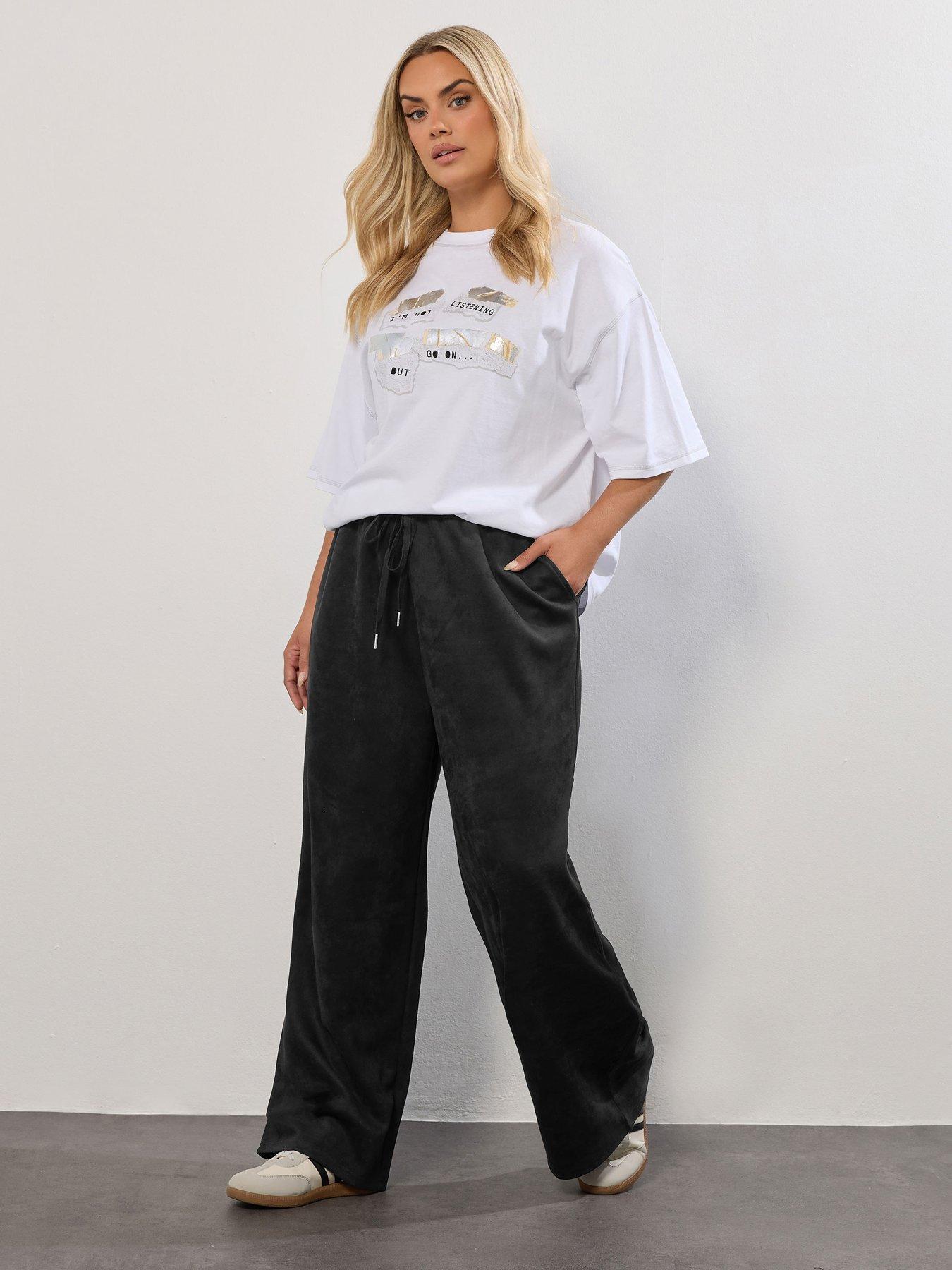 yours-curve-suedette-wide-leg-trouser-blackback