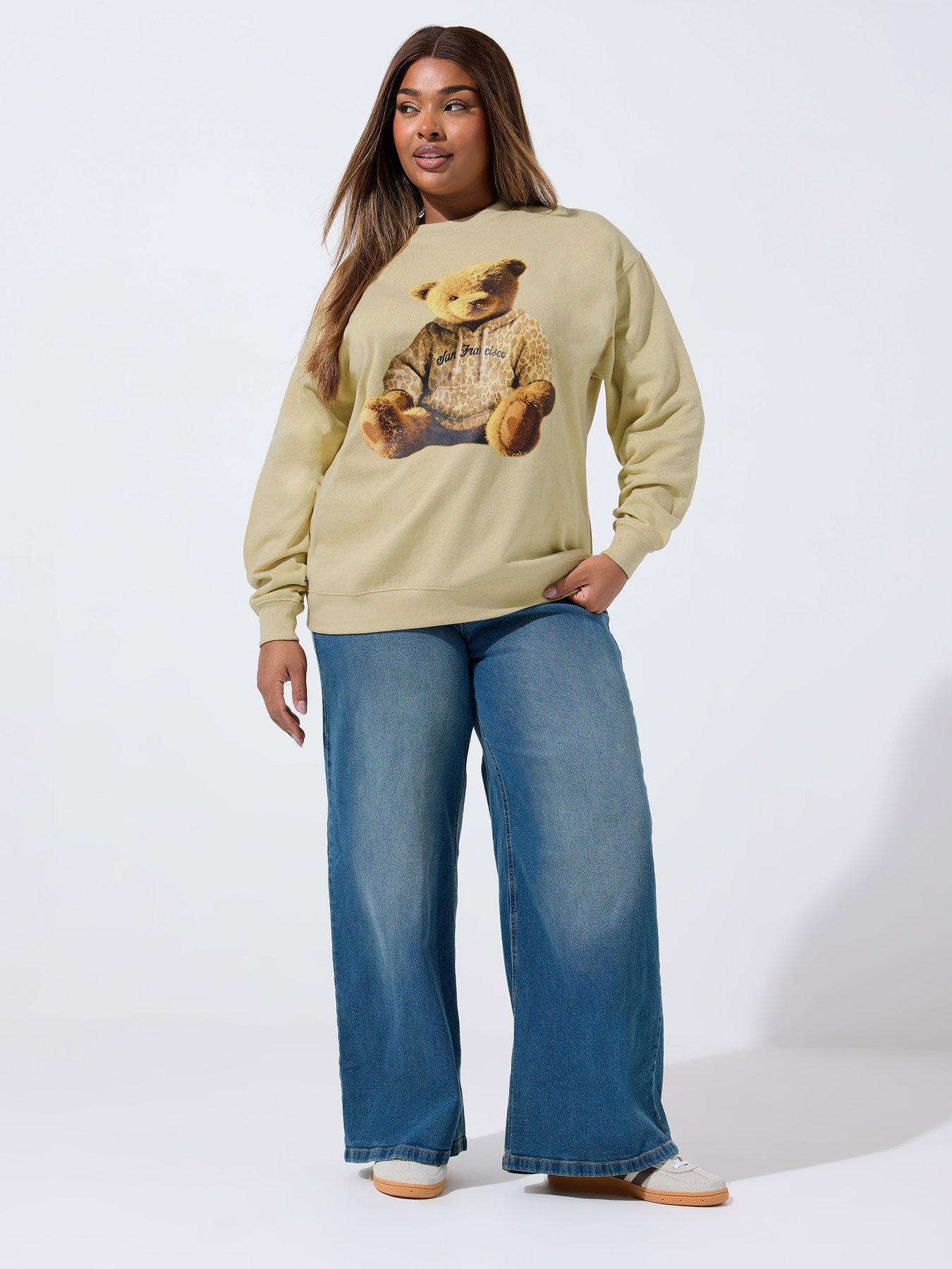 yours-curve-teddy-graphic-sweatshirt-naturalback