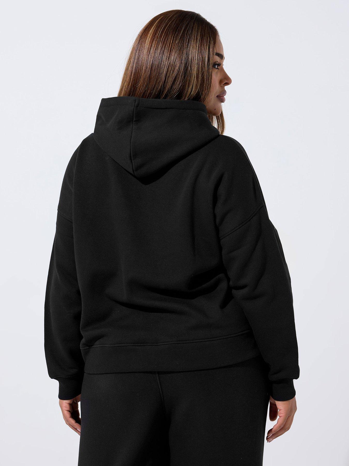yours-curve-printed-badge-hoodie-blackstillFront
