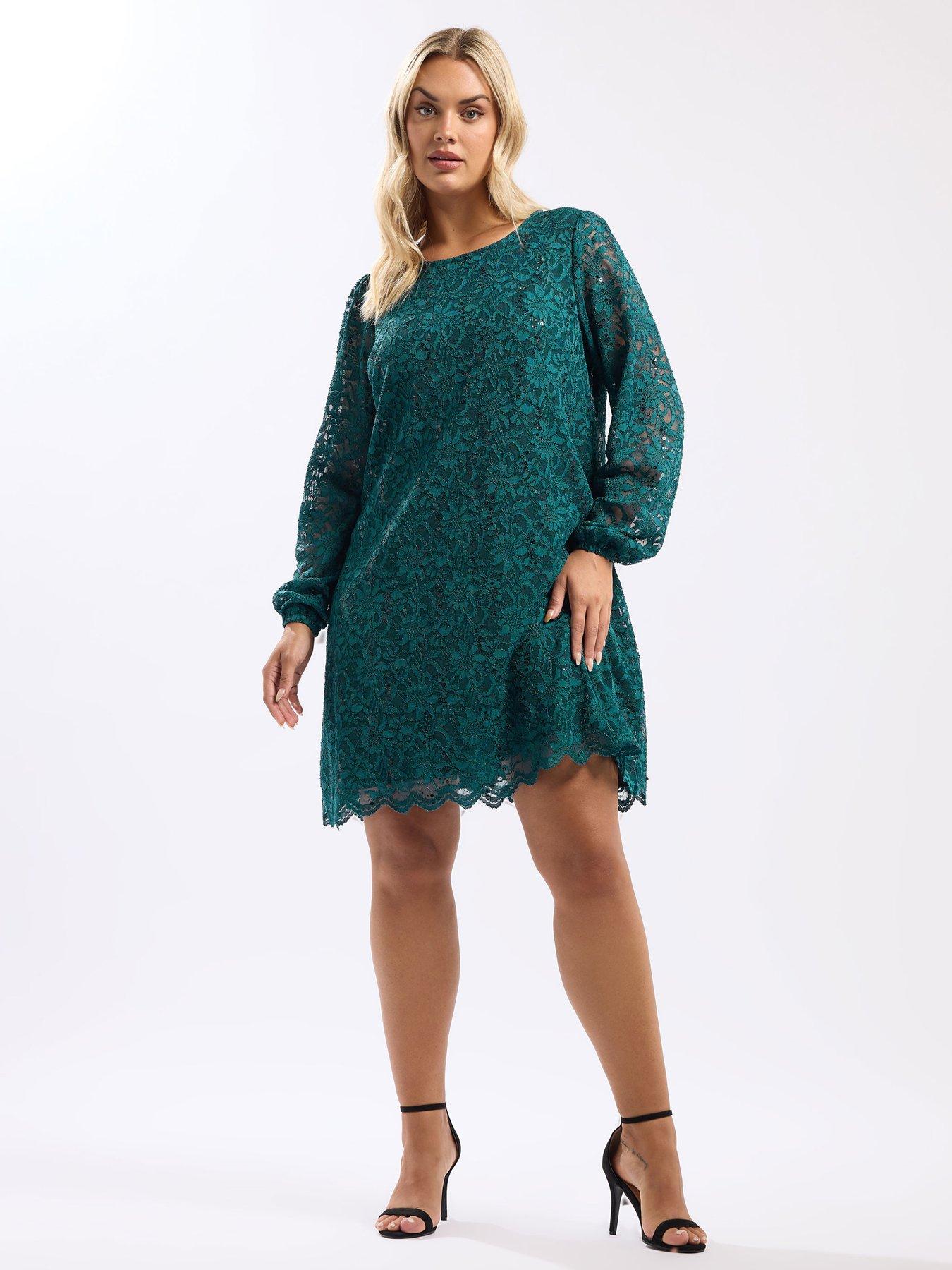 yours-curve-long-sleeve-lace-dress-blueback