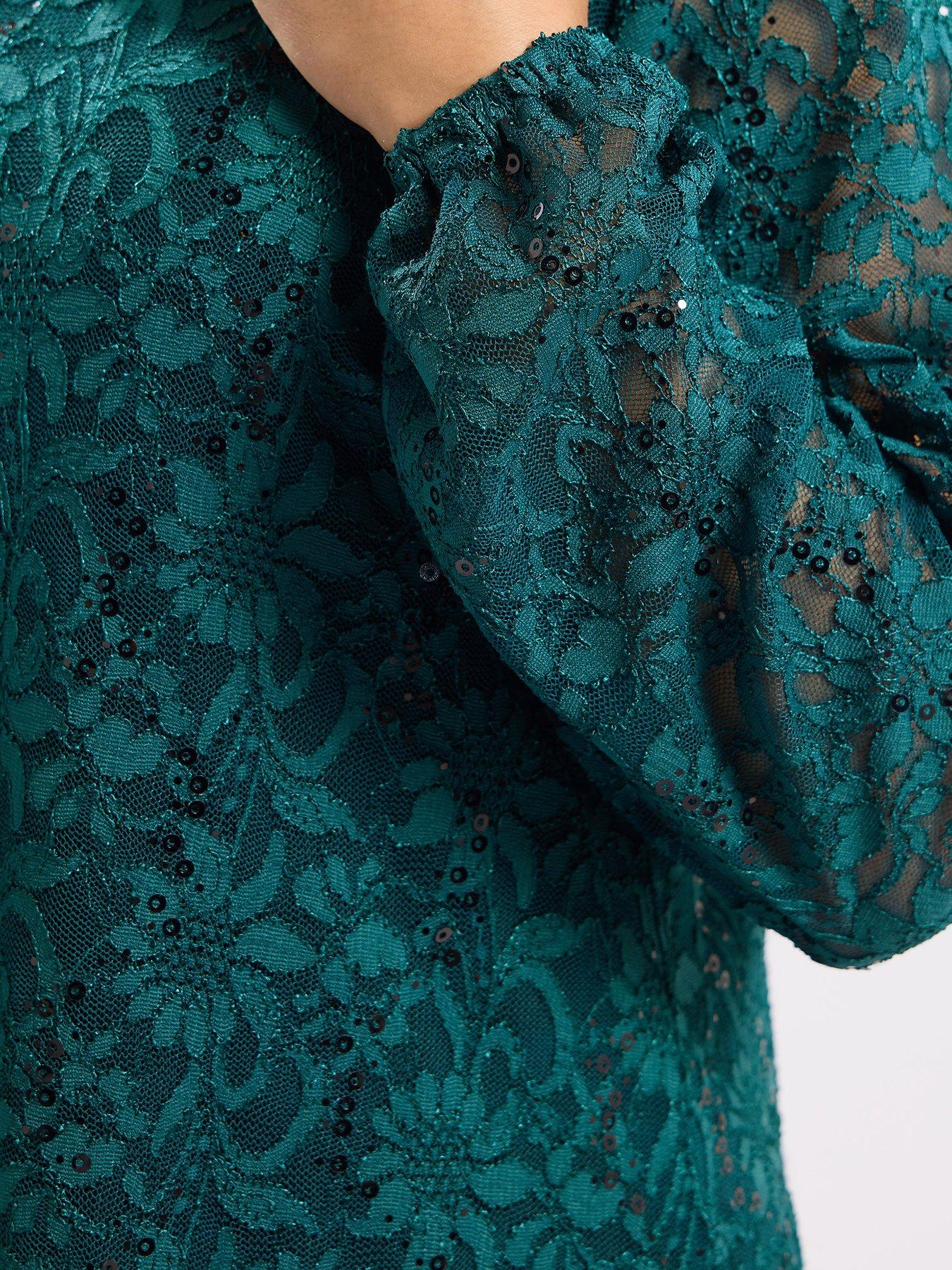 yours-curve-long-sleeve-lace-dress-blueoutfit