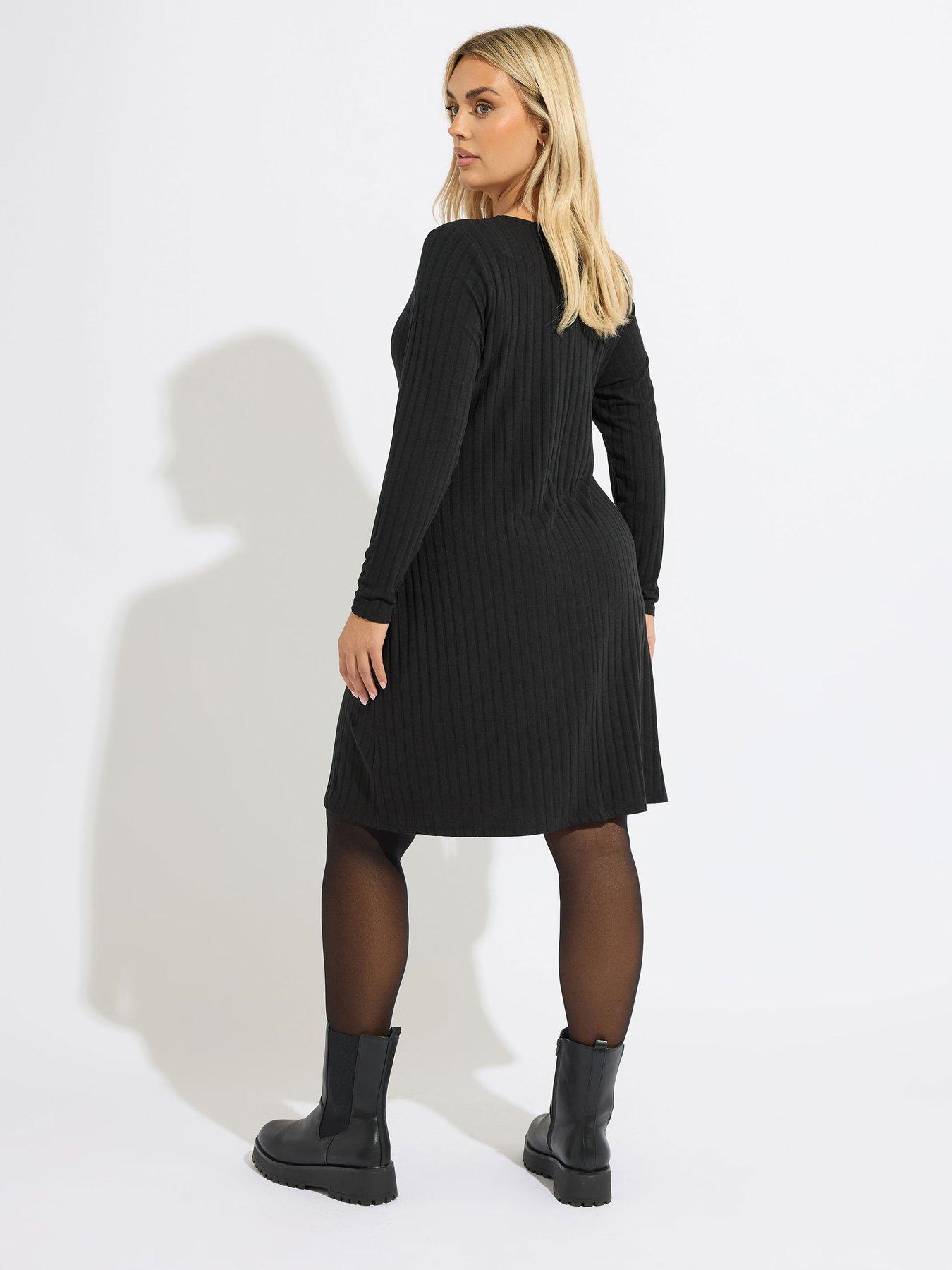 yours-curve-short-flare-dress-blackstillFront