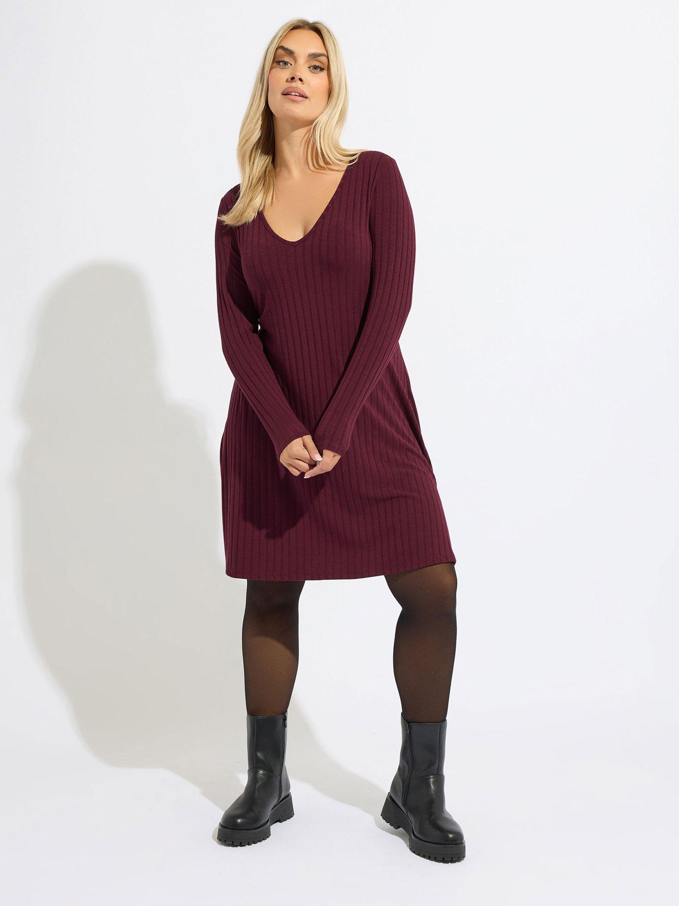 yours-curve-short-flare-dress-redfront