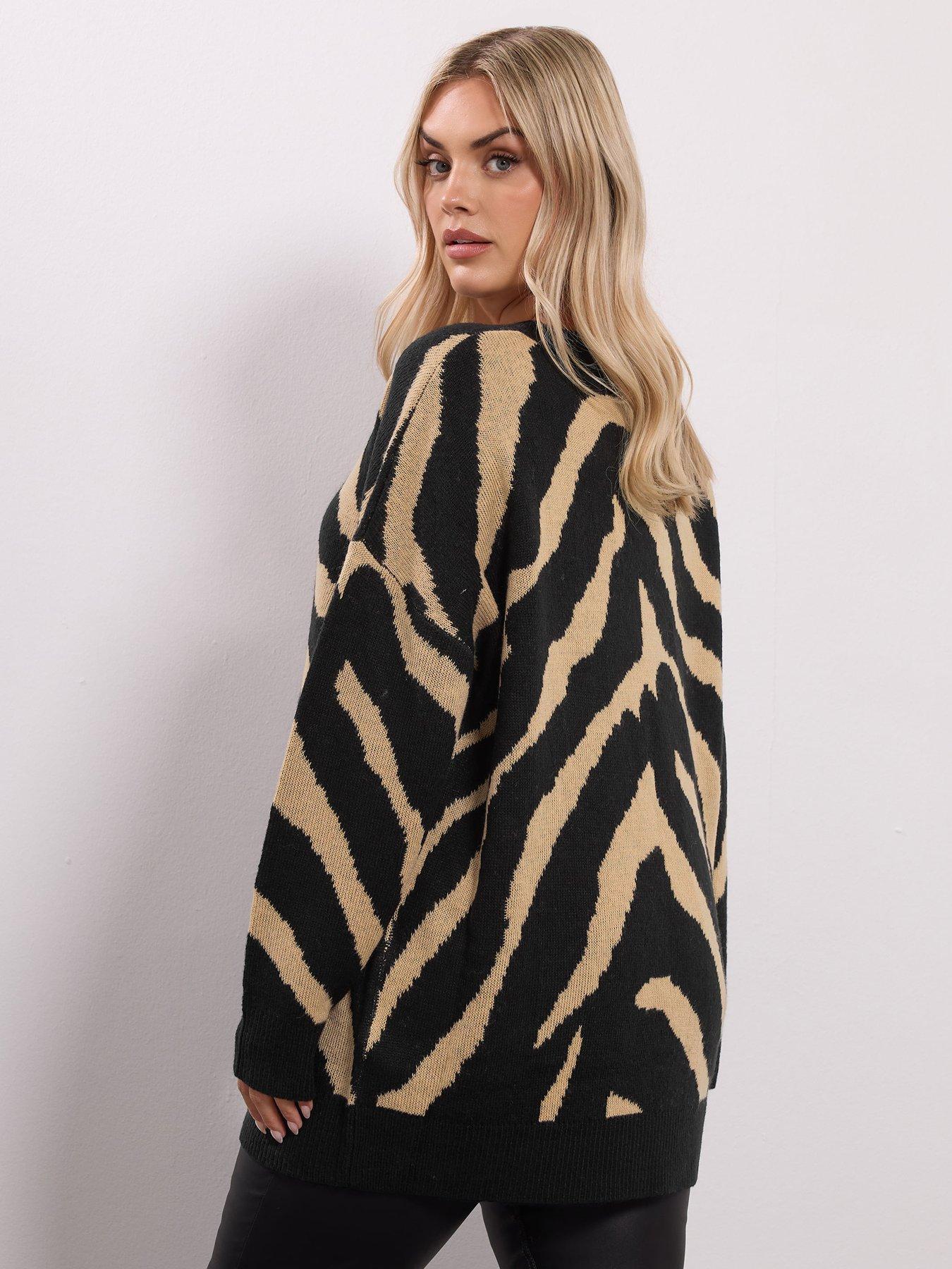 Image 2 of 4 of Yours Curve Zebra Jumper - Black