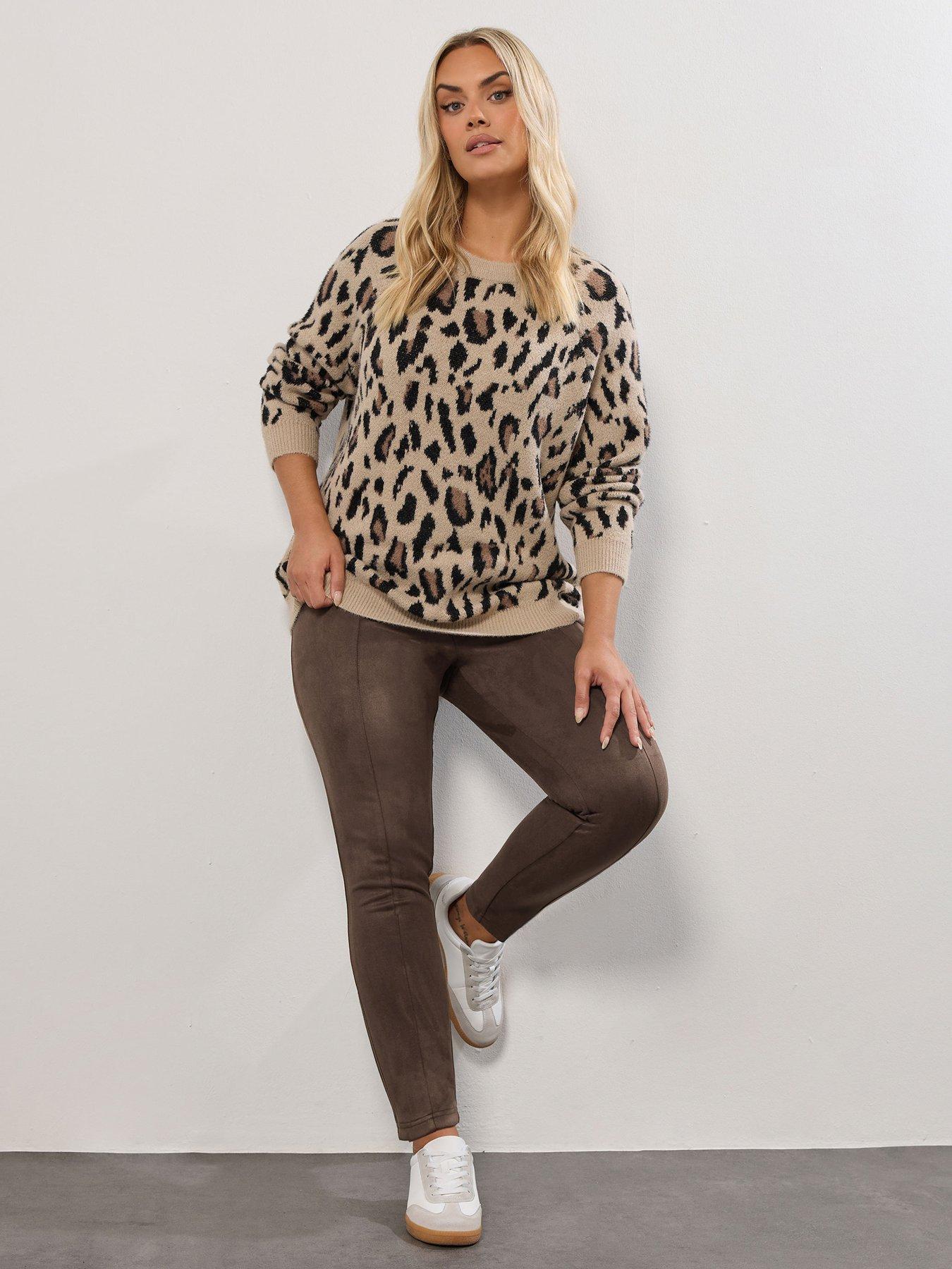yours-curve-suedette-legging-brownback